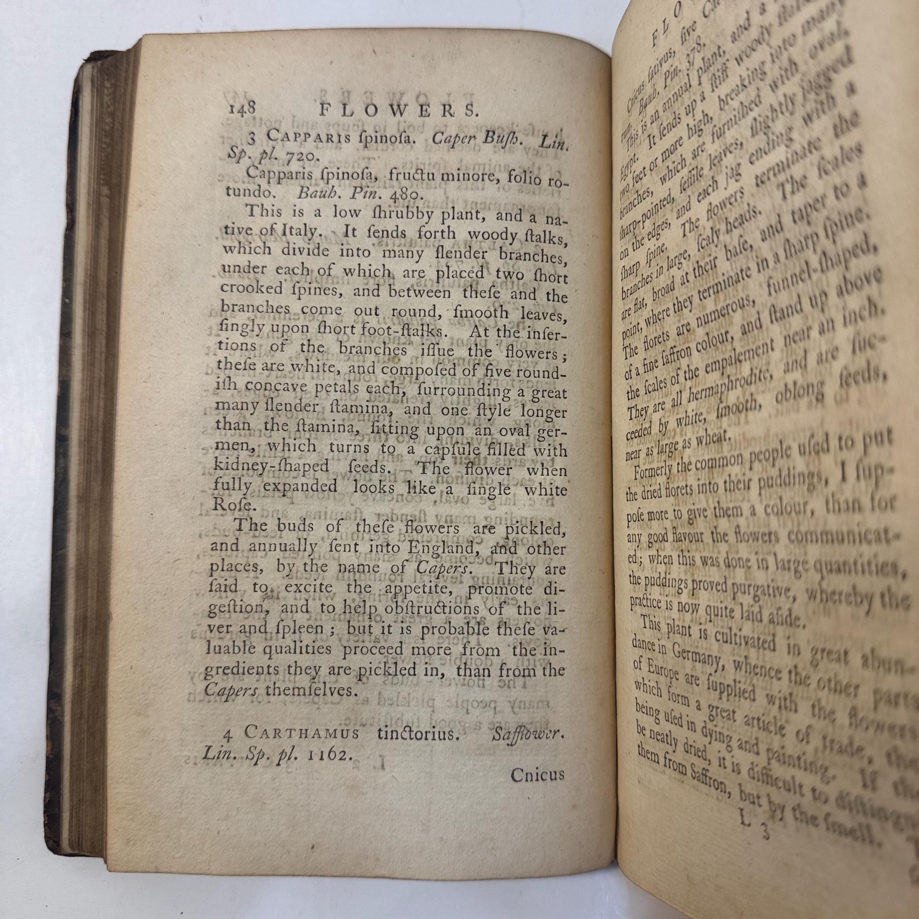 Flora Diaetetica: Or, History of Esculent Plants, Both Domestic and Foreign. In Which They are Accurately Described, and Reduced to Their Linnean Generic and Specific Names. With Their English annexed, and Ranged Under Eleven General Heads, viz. Roots, Shoots, Leaves, Flowers, Berries, Stone-Fruit, Apples, Legumens, Grain, Nuts, Funguses, and a Particular Account of The Manner of Using Them; Their Native Places of Growth; Their Several Varieties; and Physical Properties: Together with Whatever is Otherwise Curious, or Very Remarkable in each Species. The Whole so Methodized, as to Form a Short Introduction to the Science of Botany. First Edition. — photograph 9.