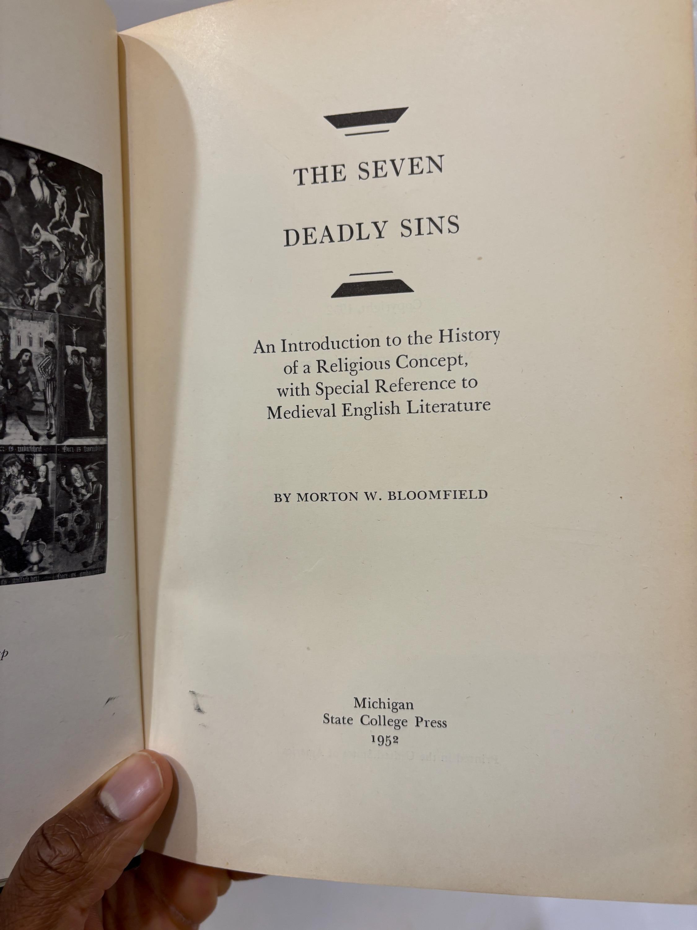 The Seven Deadly Sins, An Introduction to the History of a Religious Concept, with Special Reference to Medieval English Literature — photograph 3.