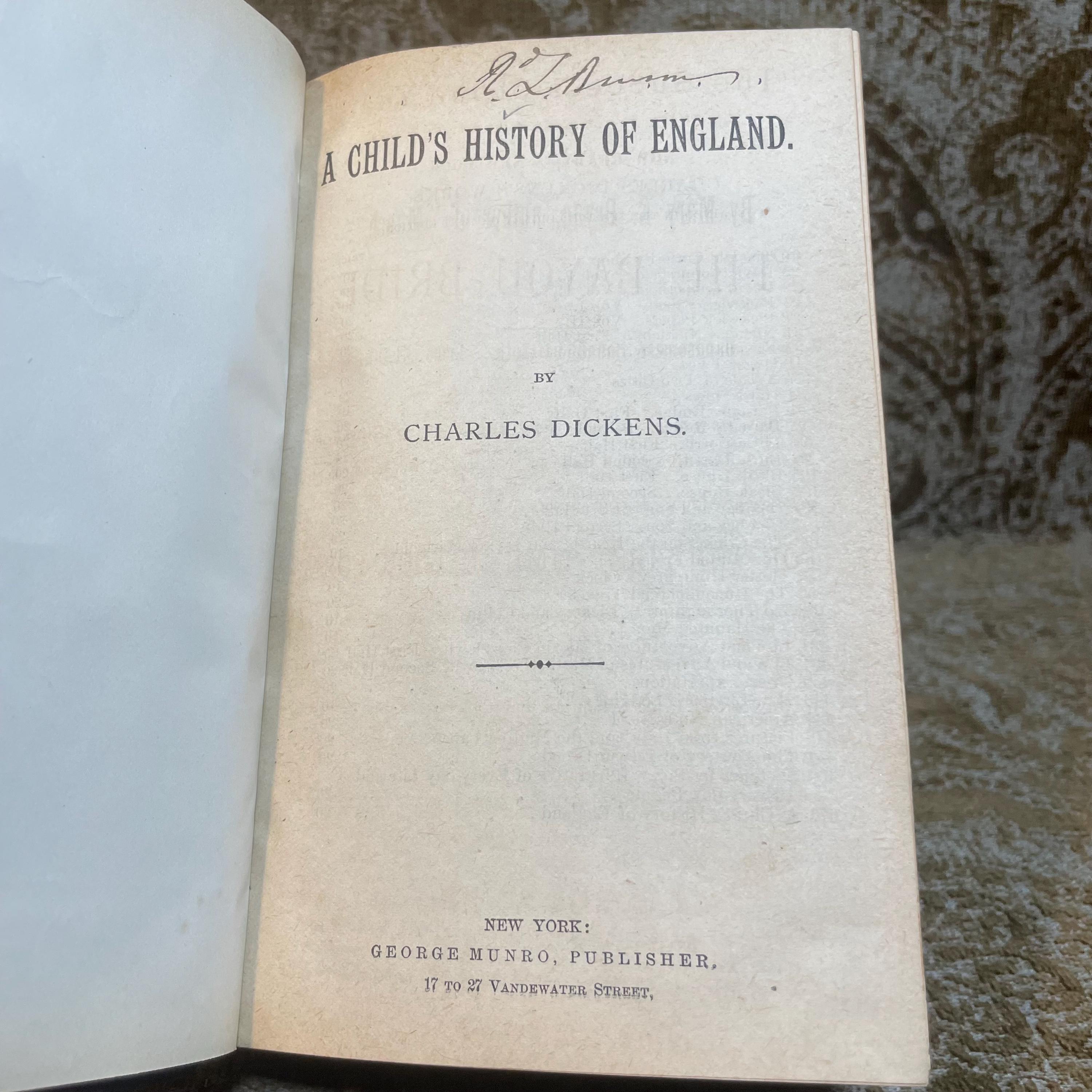 Three Volumes by Charles Dickens: A Child's History of England, The Mystery of Edwin Drood, No Thoroughfare (with Wilkie Collins) Seaside library (Pocket edition) — photograph 4.