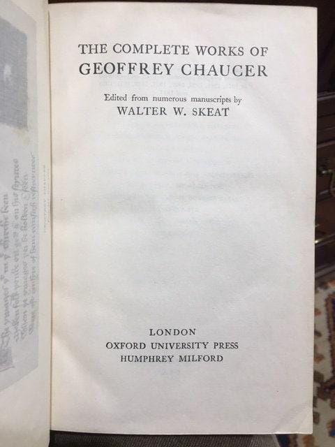 Complete Works of Geoffrey Chaucer Edited From numerous manuscripts by Walter W. Skeat (Riviere Signed Binding) — photograph 3.