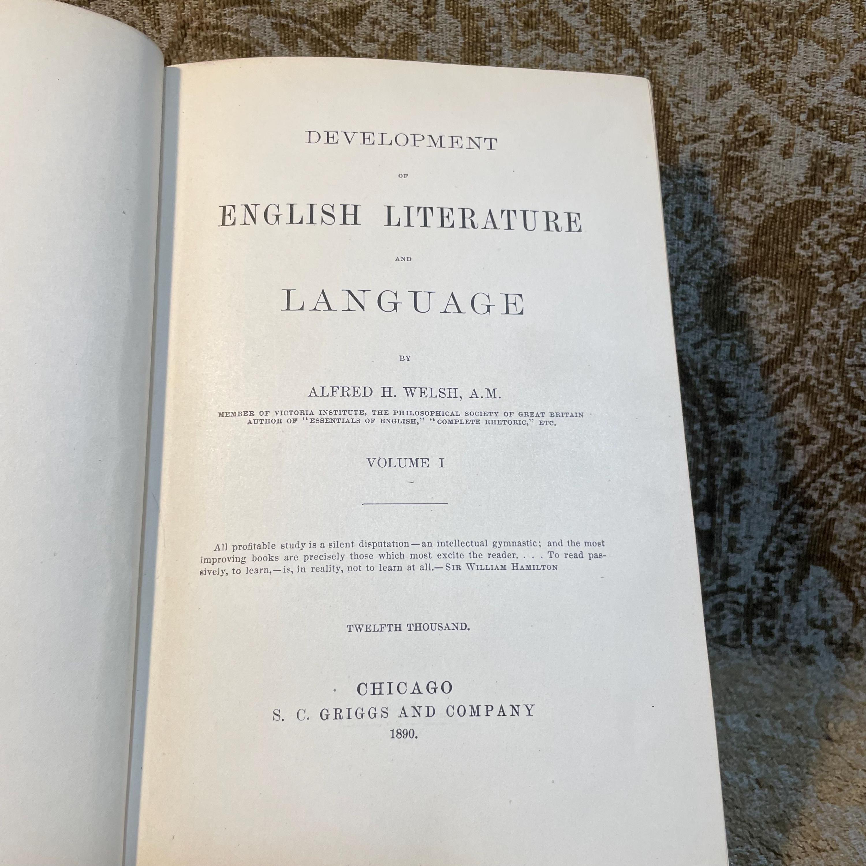 Development of English Literature and Language, Vol.I. Twelfth Thousand, — photograph 3.