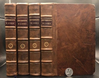 Thomas Jefferson, Memoir, Correspondence, and Miscellanies, from the Papers of Thomas Jefferson, 4 vol, 1829,  First Edition
