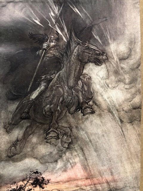 Ring of the Niblueng -:- The Rhinegold : Prelude, The Valkyrie : First Day of the Trilogy by Richard Wagner with Illustrations by Arthur Rackham : Translated by Margaret Armour — photograph 10.