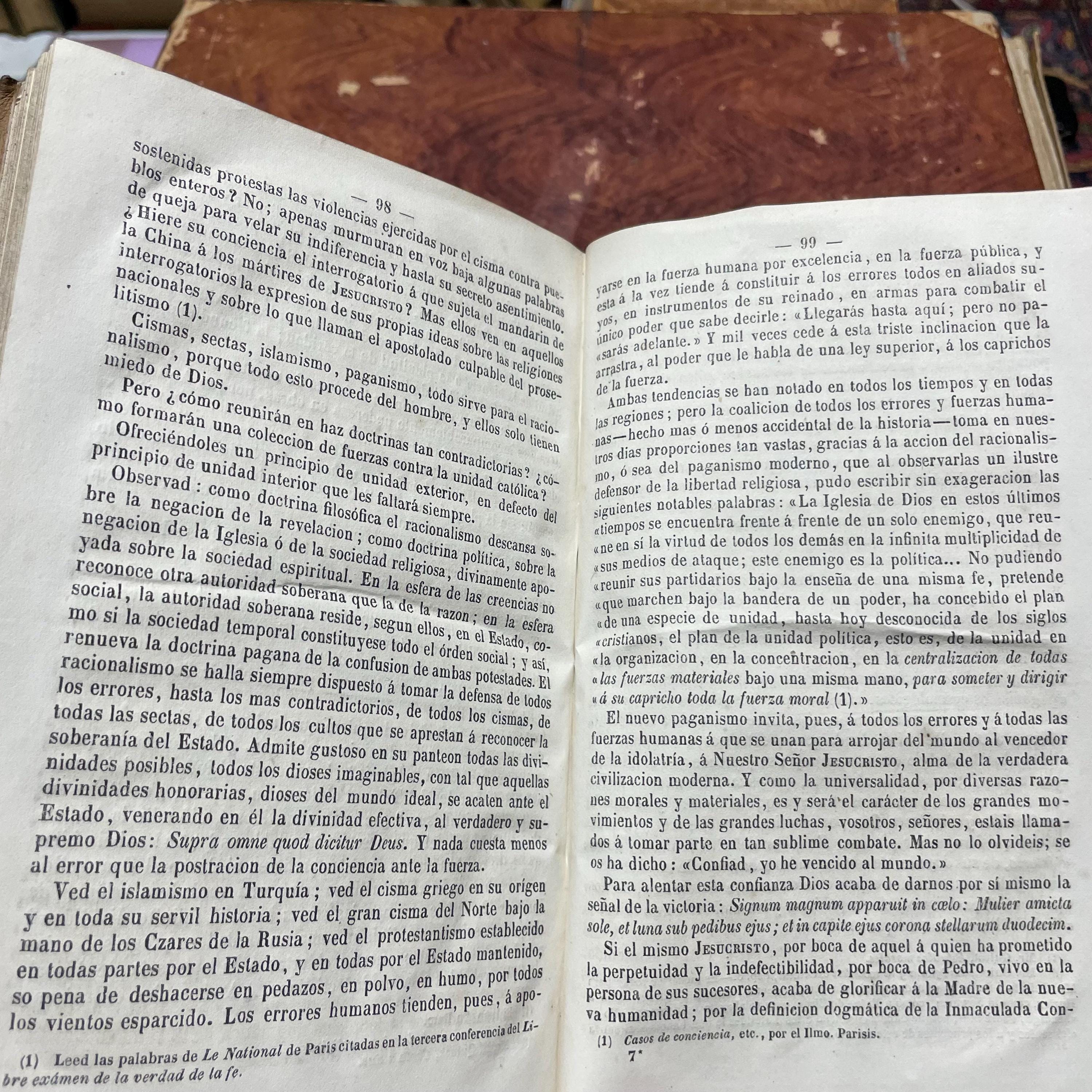 La Causa Catolica. Discurso Del Rmo. D.A. Deschamps… Dirigido a la reunion de catolicos celebrada en aquella ciudad el ano 1865. Precedida De Algunas Extensas Consideraciones sobre La Vitalidad, La Virilidad Y La Fecundidad Del Catolicismo Por D. Eduardo maria Vilarrasa, Cura Parroco de la parroquia de la Concepcion de Barcelona. Translated from Spanish: The Catholic Cause. Speech by the Most Reverend D.A. Deschamps... Addressed to the meeting of Catholics held in that city in the year 1865. Preceded by Some Extensive Considerations on the Vitality, Virility, and Fertility of Catholicism by D. Eduardo María Vilarrasa, Parish Priest of the Parish of the Conception of Barcelona — photograph 10.