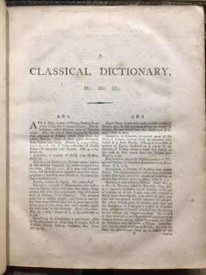 Classical Dictionary; containing a Copious Account of all the Proper Names Mentioned in Ancient Authors, with the Value of Coins, Weights, and Measures, used among the Greeks and Romans, and a Chronological Table. — photograph 5.