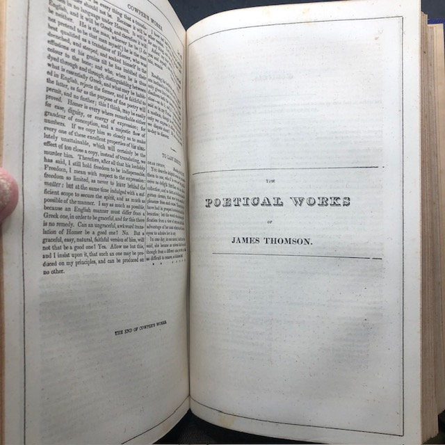 The Works of Cowper and Thomson, Including Many Letters and Poems Never Before published in This Country. With a New and Interesting Memoir of The Life of Thomson. Complete in One Volume — photograph 5.