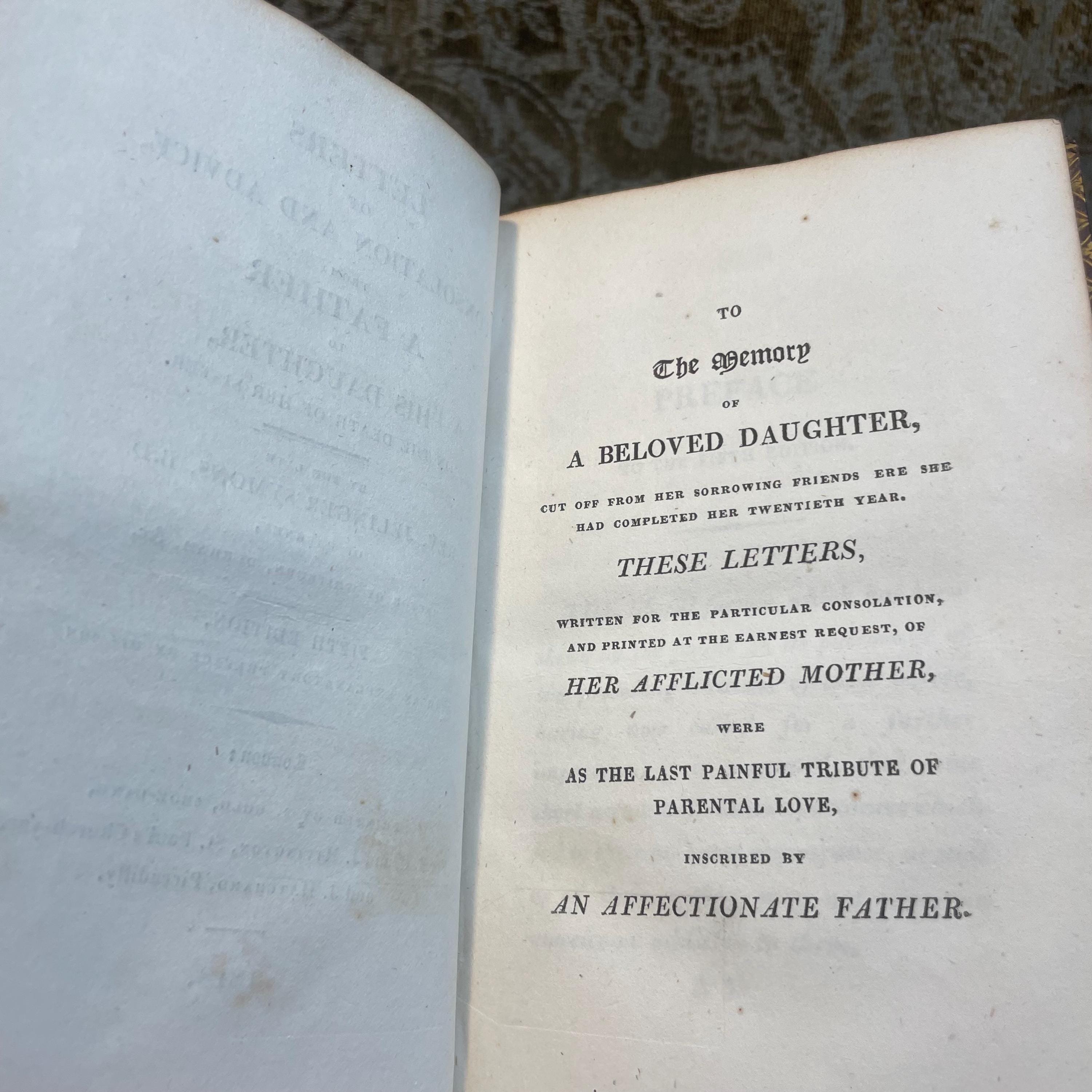 Letters of Consolation and Advice, From a Father to His Daughter, on The Death of Her Sister. Fifth Edition, with an Explanatory Preface by His Son. — photograph 5.