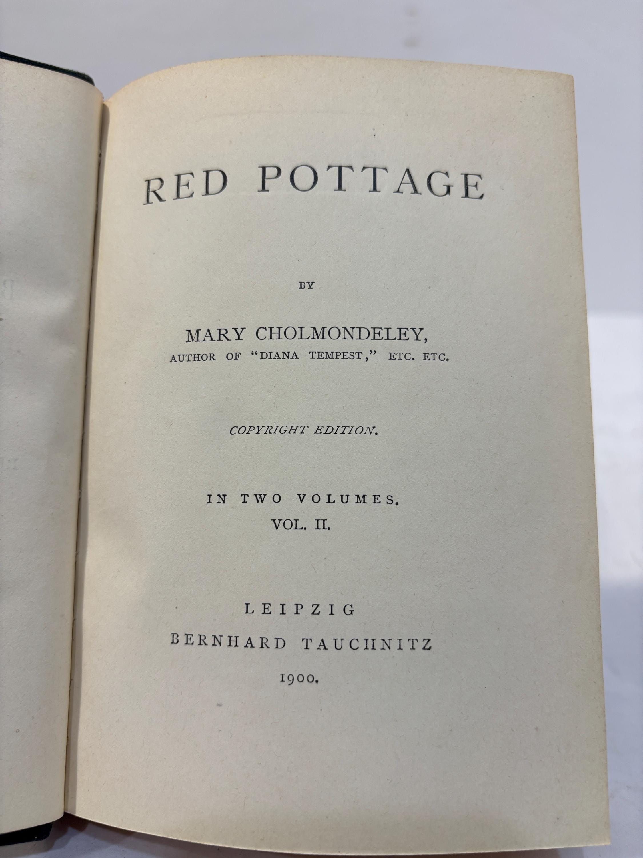 Red Pottage. In Two Volumes, Copyright Edition — photograph 9.
