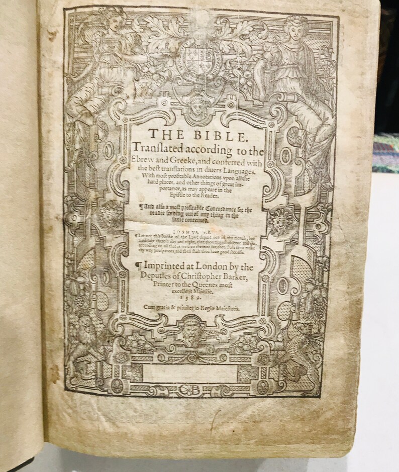 1589. Bible. Geneva Breeches Translated according to the Etsy