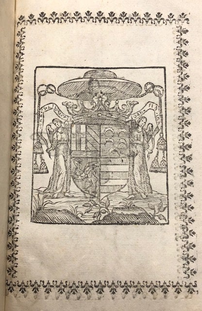 Milicia De Jesu Christo, Y Tercera Orden de Penitecia de Santo Domingo de Guzman. Origen, Confirmacion, Privilegios, Indulgencias, Regla, Constituciones, Ordinaciones, Officios, Exercicios, y Santos Particulares de dicha Tercera Ordea. (Translated:Militia of Jesu Christo, and Third Order of Penance of Santo Domingo de Guzman. Origin, Confirmation, Privileges, Indulgences, Rule, Constitutions, Ordinations, Offices, Exercises, and Particular Saints of said Third Order) — photograph 4.