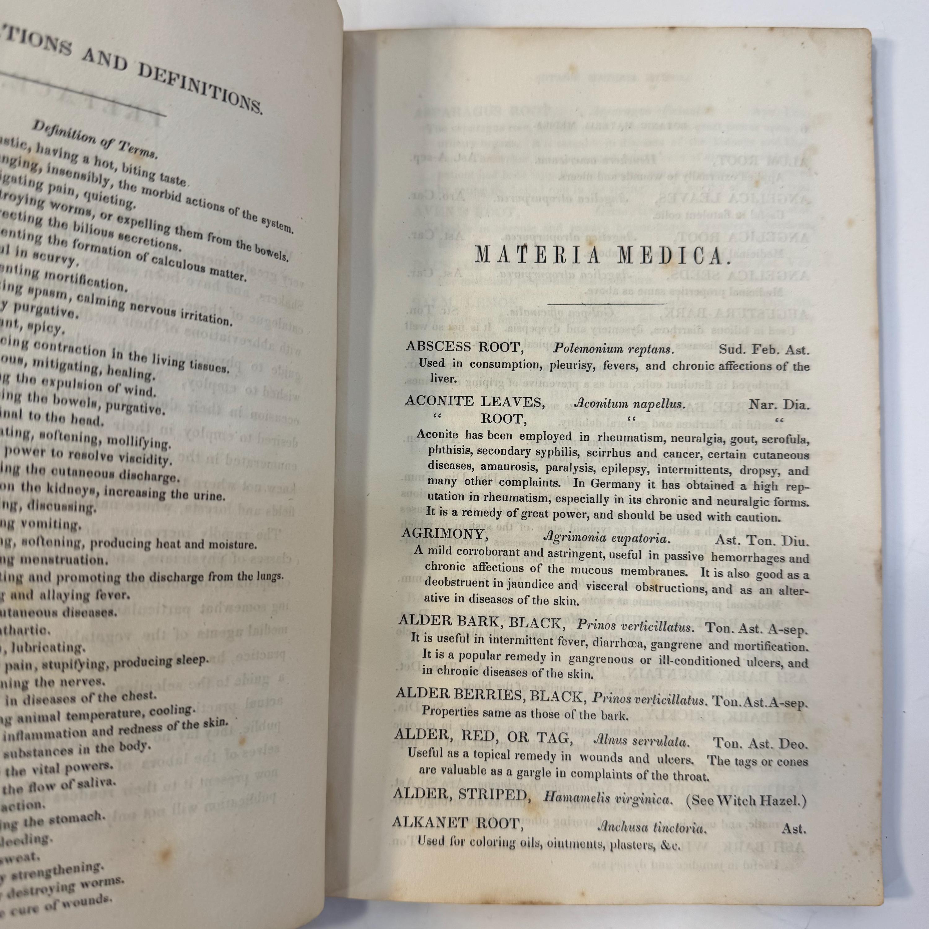 Botanic Materia Medica, or The Physician's Guide to The Remedies of The Botanic Kingdom. Embracing the Principal Articles in Use, With a Brief Account of Their Medicinal Properties — photograph 5.