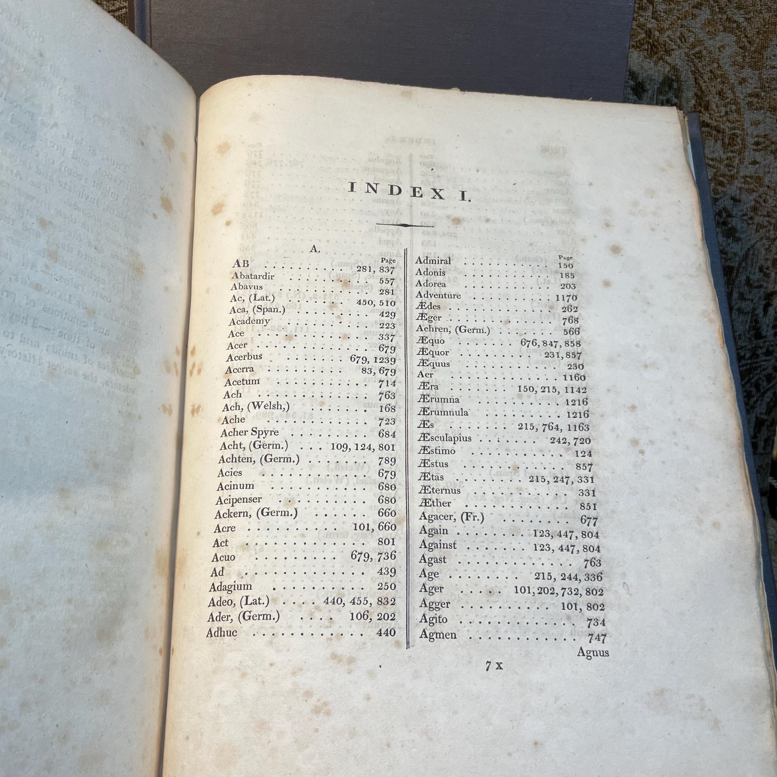 Etymologicon Universale; Or, Universal Etymological Dictionary: On a New Plan. In which it is shewn, That Consonants are Alone to be Regarded in Discovering the Affinities of words, and, That The Vowels are to be Wholly Rejected; That Languages Contain the Same Fundamental Idea; and That They are Derived From The Earth, and The Operations, Accidents, and Properties, Belonging to It. With Illustrations drawn from various languages. 2 volumes. — photograph 8.