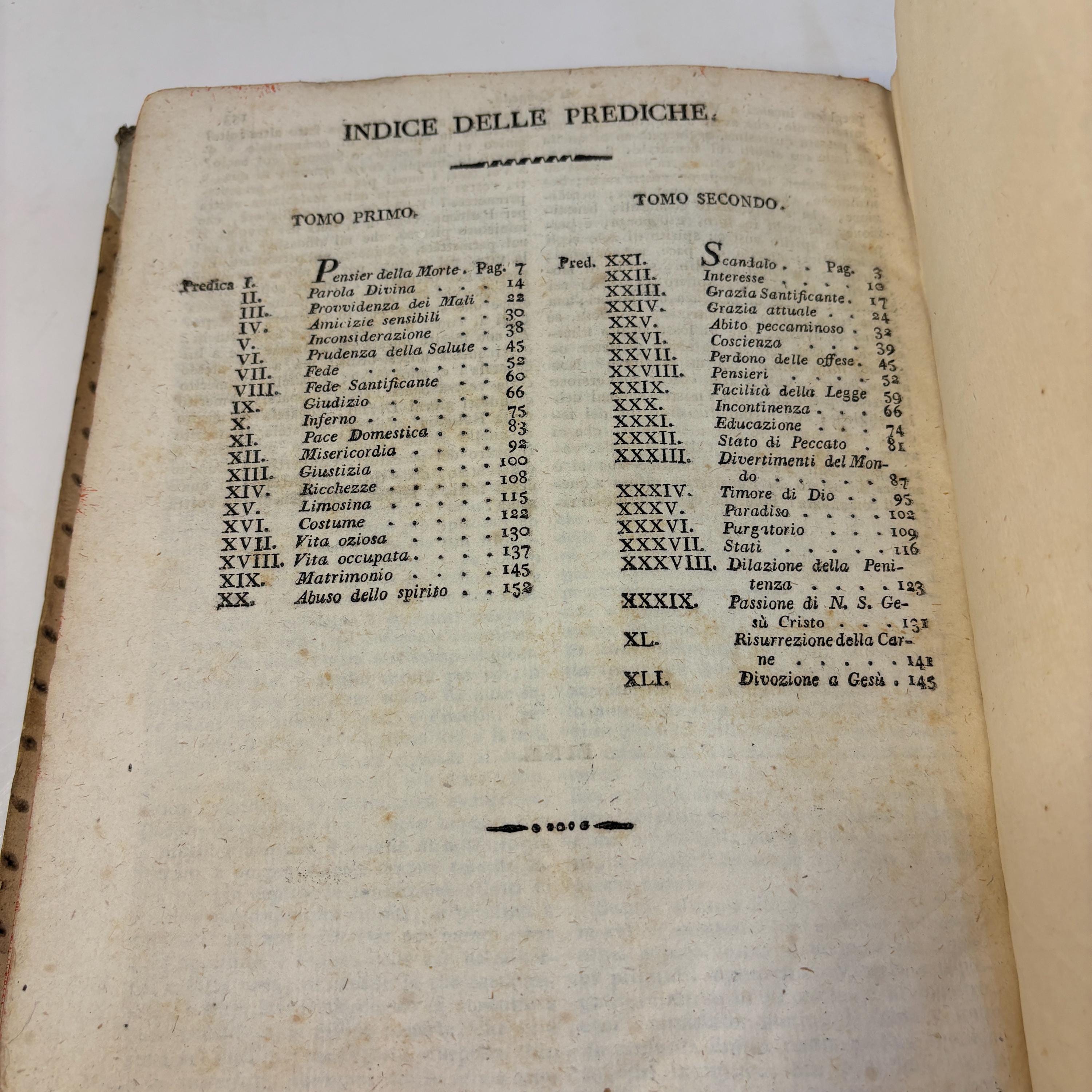 Prediche Quaresimali Dell' Abate D. Ignazio Venini Tomo Primo, Secondo. Translated: Lenten Sermons By the Abbot Don Ignazio Venini Volume One, Two — photograph 3.