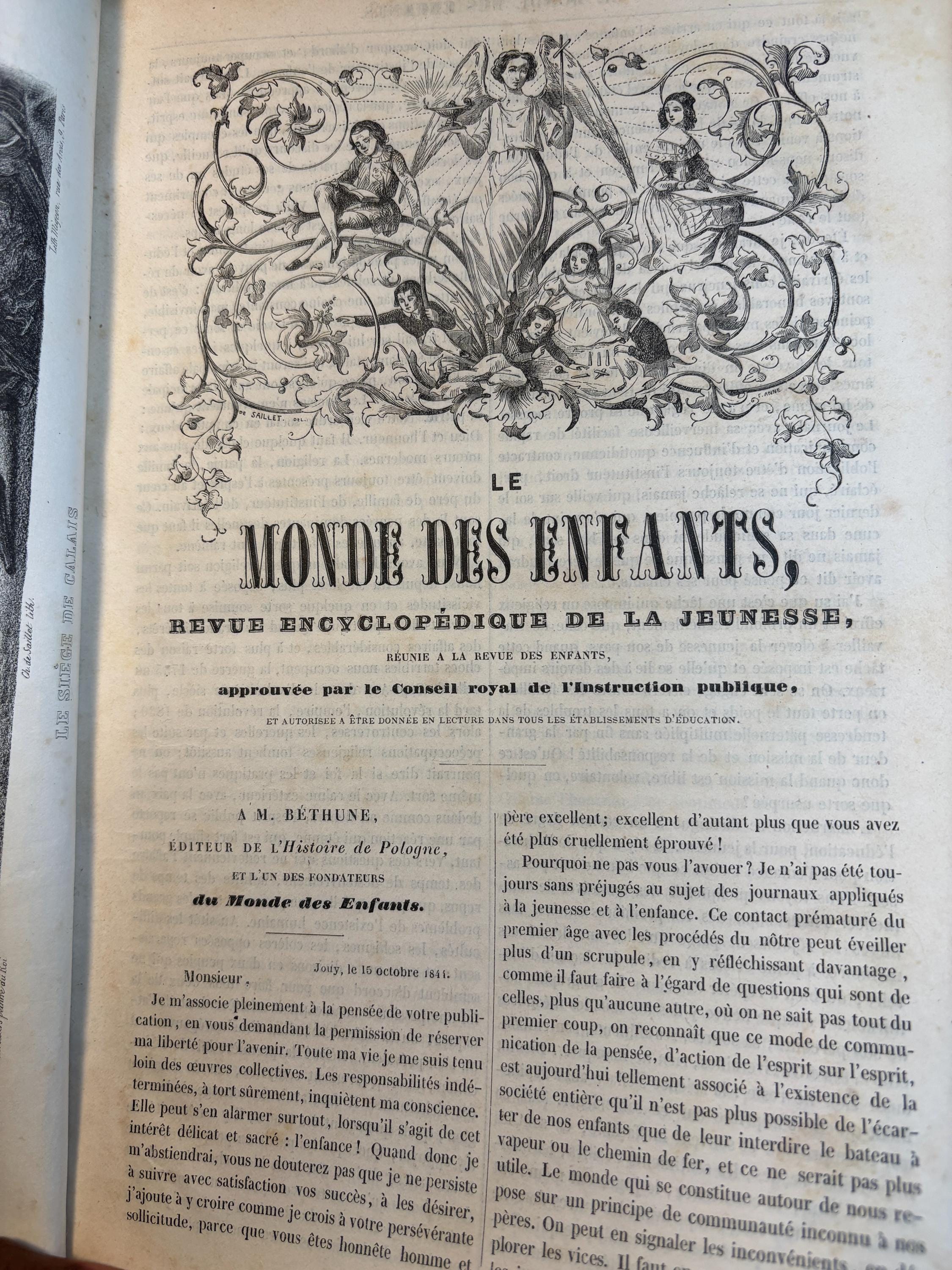 Le Monde Des Enfants Revue Encyclopédique Illustrée De La Jeunesse Approuvée Par Le Conseil Royal De L’instruction Publique Sous La Direction De M. Alexandre De Saillet. Translated: The World Of Children Illustrated Encyclopedic Review For The Youth Approved By The Royal Council Of Public Instruction Under The Direction Of Mr. Alexandre De Saillet — photograph 5.