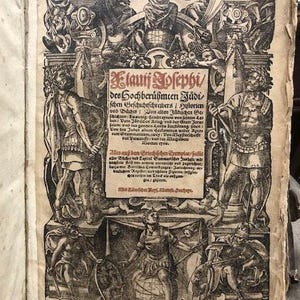 1617. Flauii Josephi Josephus German 100+ woodcuts Pigskin Early Jewish historian who mentions Jesus Christ in his writings