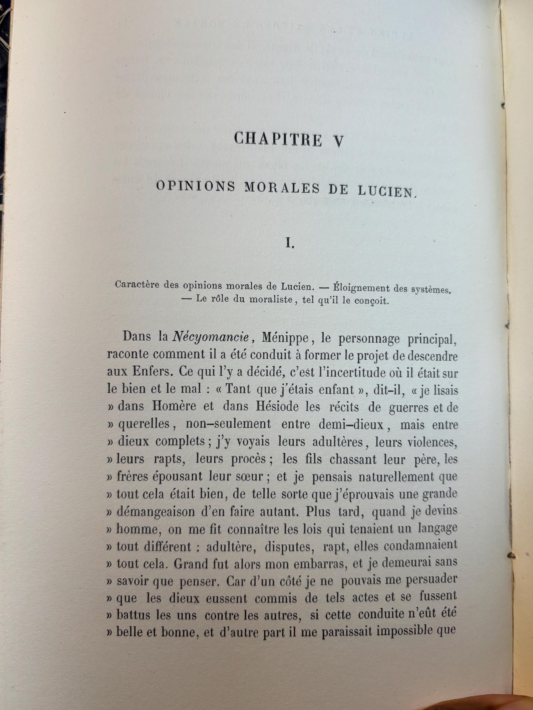 Essai sur La Vie et les Œuvres de Lucien par Maurice Croiset Professeur à la Faculté des Lettres de Montpellier. Translate: Essay on The Life and Works of Lucian by Maurice Croiset Professor at the Faculty of Letters of Montpellier — photograph 8.