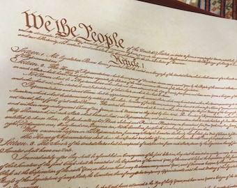 WE THE PEOPLE The Declaration of Independence, 1776, the Constitution of the United States, 1787, the Bill of Rights, 1791 on Vellum