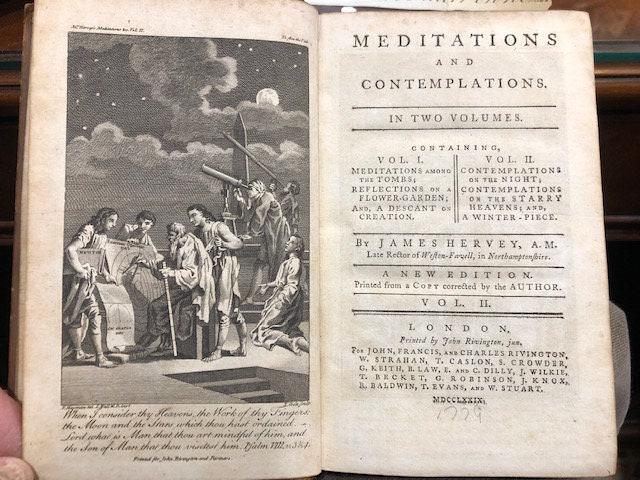 Meditations and Contemplations. In Two Volumes. Containing, Vol. I. Meditations among the tombs; Reflections on a flower garden; and, A Descant on creation. Vol. II. Contemplations on the night; Contemplations on the Starry heavens; and A Winter-piece. A New Edition. — photograph 3.