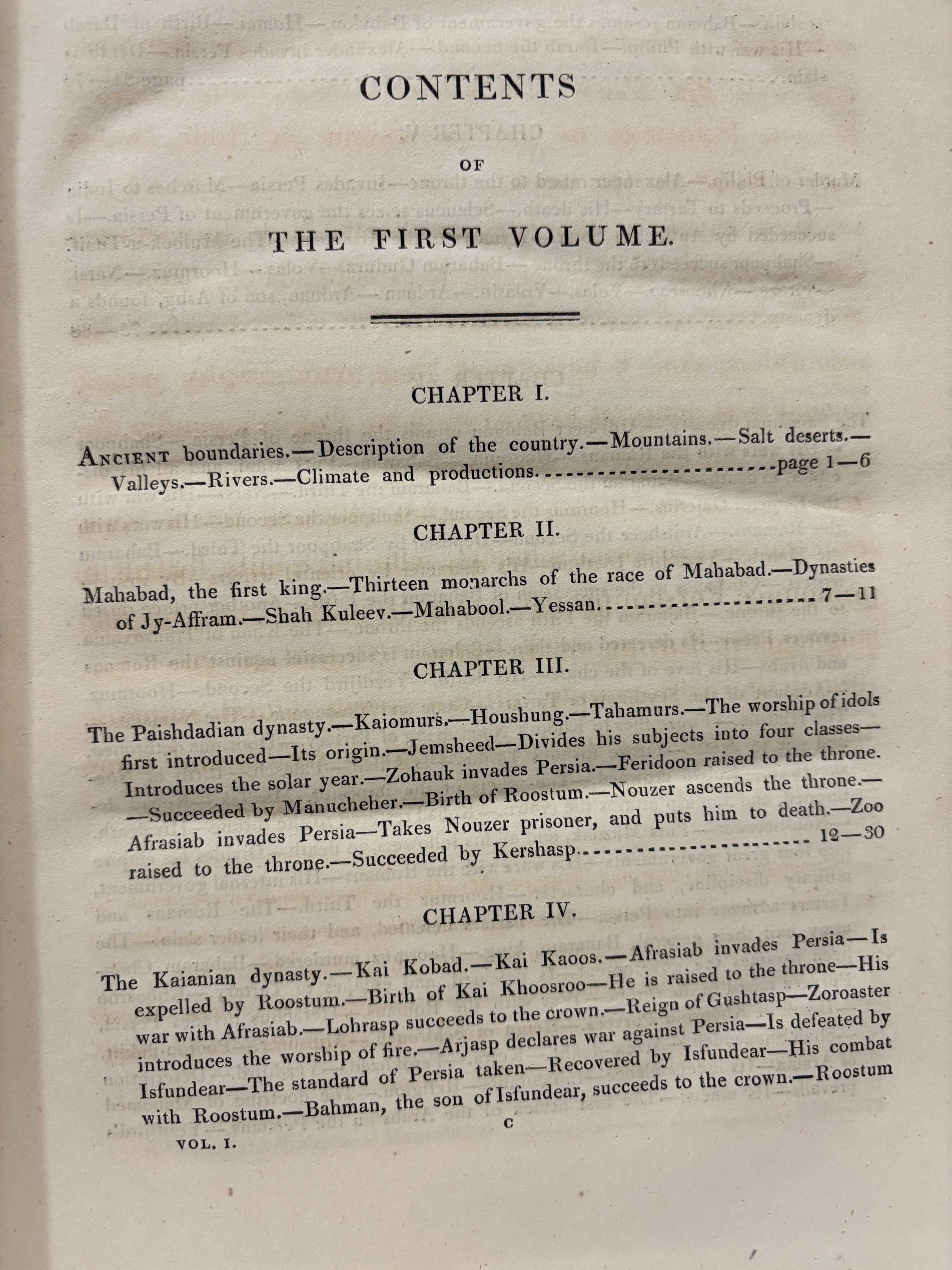 The History of Persia, From the Most Early Period to Present Time: Containing an Account of The Religion, Government, Usage, and Character of The Inhabitents of That Kingdom, In Two Volumes. — photograph 6.