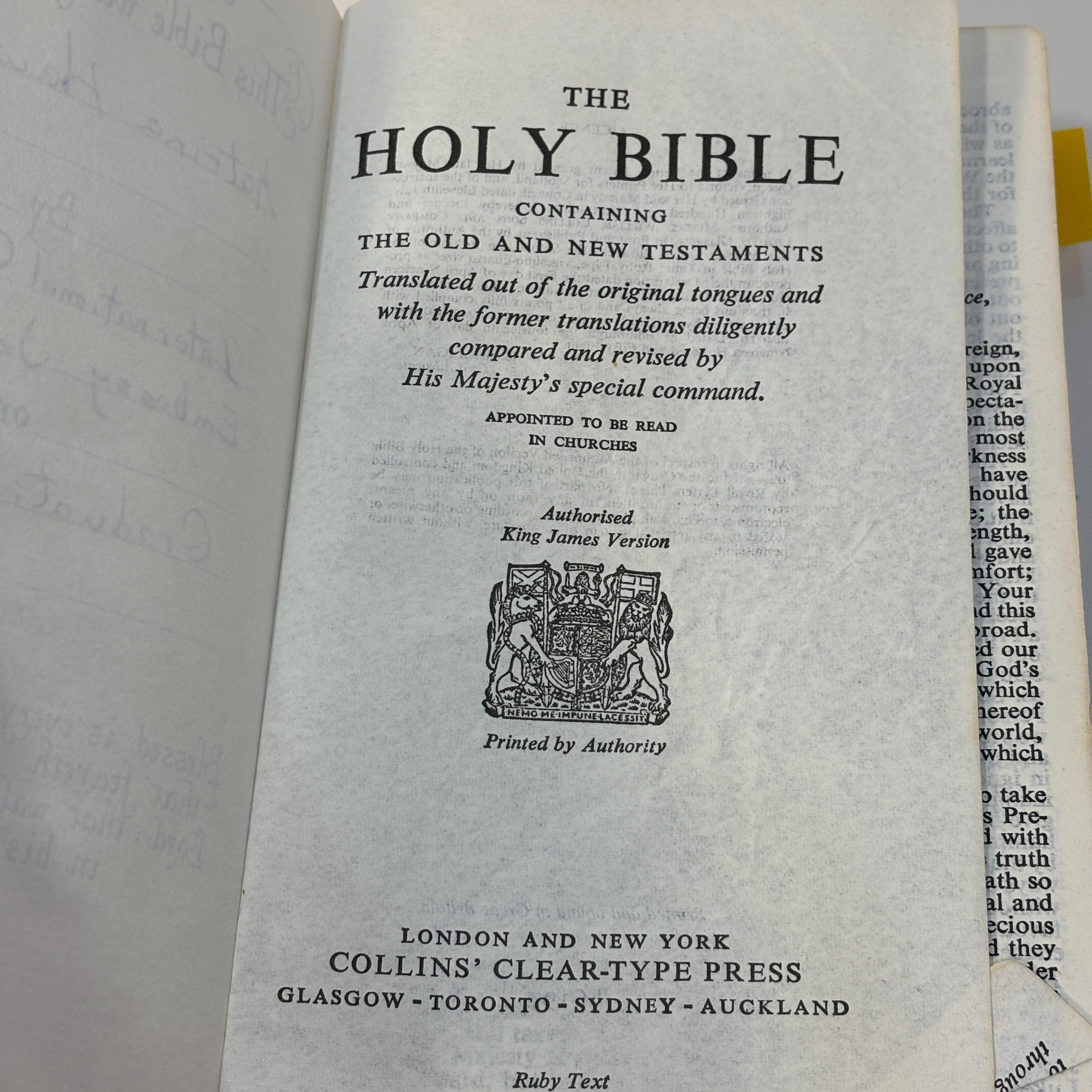 Holy Bible Containing the Old and New Testaments …and revised by His Majesty's special command. — photograph 2.