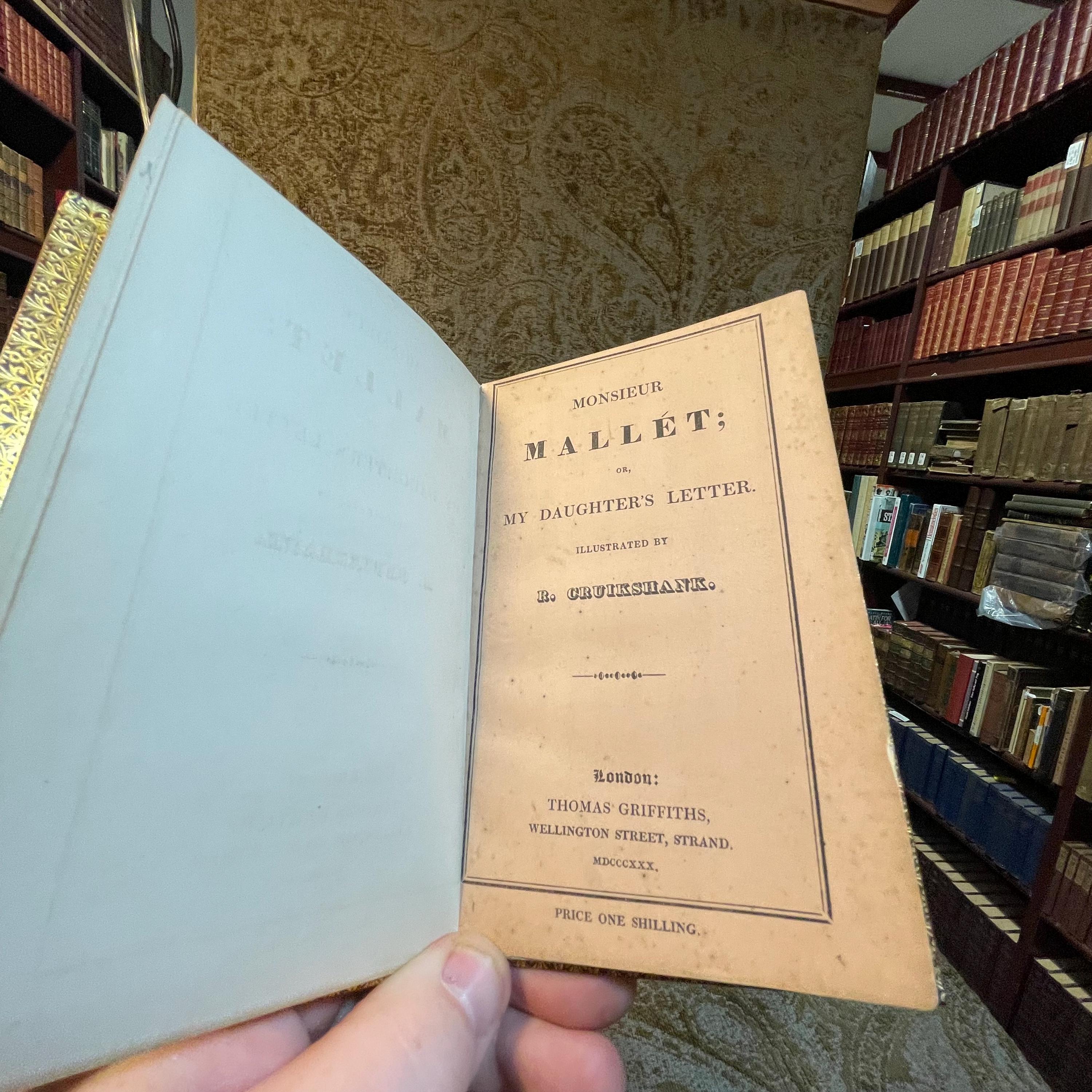 Monsieur Mallet; Or, MY Daughter's Letter. A Random Record. Illustrated with six Beautiful Designs by Robert Cruikshank, Engraved by Bonner and Walker. Riviere Signed Binding — photograph 4.