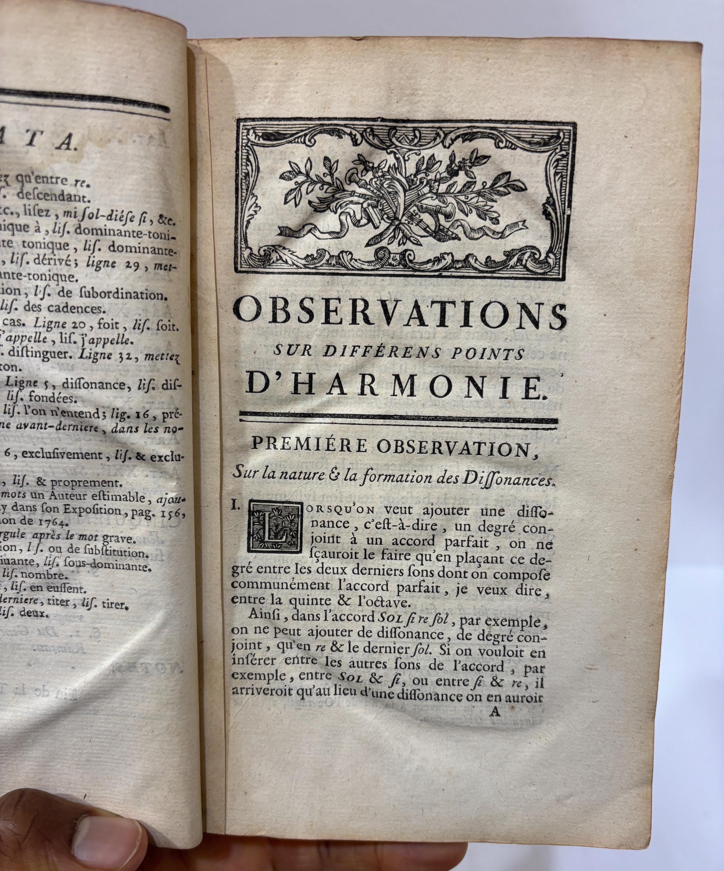 Observations Sur Différens Points D’harmonie, Par M. L’abbé Roussier. Translated: Observations On Different Points Of Harmony, By Mr. Abbé Roussier. French Language — photograph 4.