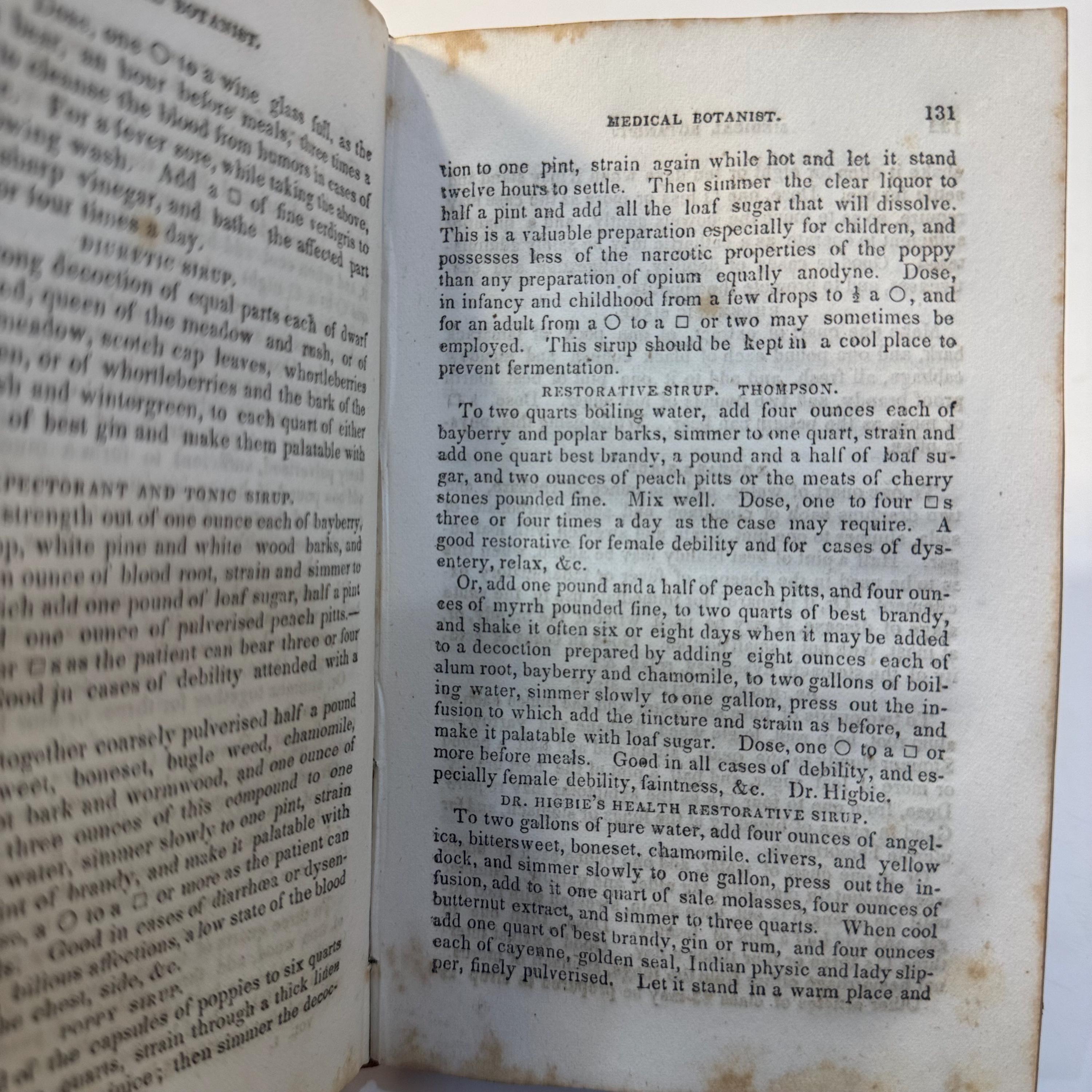The Medical Botanist and Expositor of Diseases and Remedies. In Two Volumes. Volume First- In Six Parts. First Edition. — photograph 6.