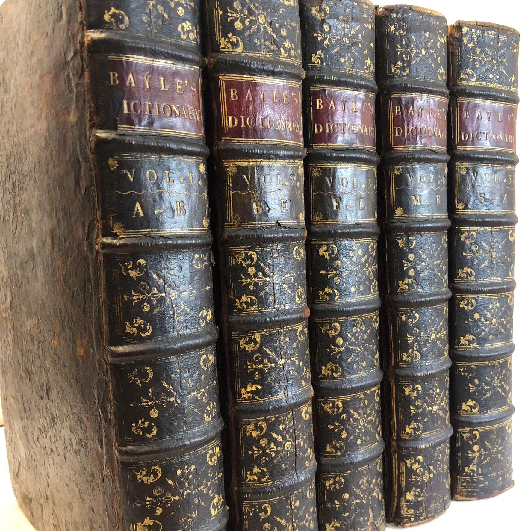 The Dictionary, Historical and Critical of Mr. Peter Bayle. The Second Edition, Carefully Collated, With the Several Editions of the Original; in Which Many Passages are Restored, and the Whole Greatly Augmented, Particularly with a Translation of the Quotations from eminent Writers in Various Languages. To which is Prefixed the Life of the Author, Revised, Corrected and Enlarged, by Mr. Des Maizeaux, Fellow of the Royal Society — photograph 6.