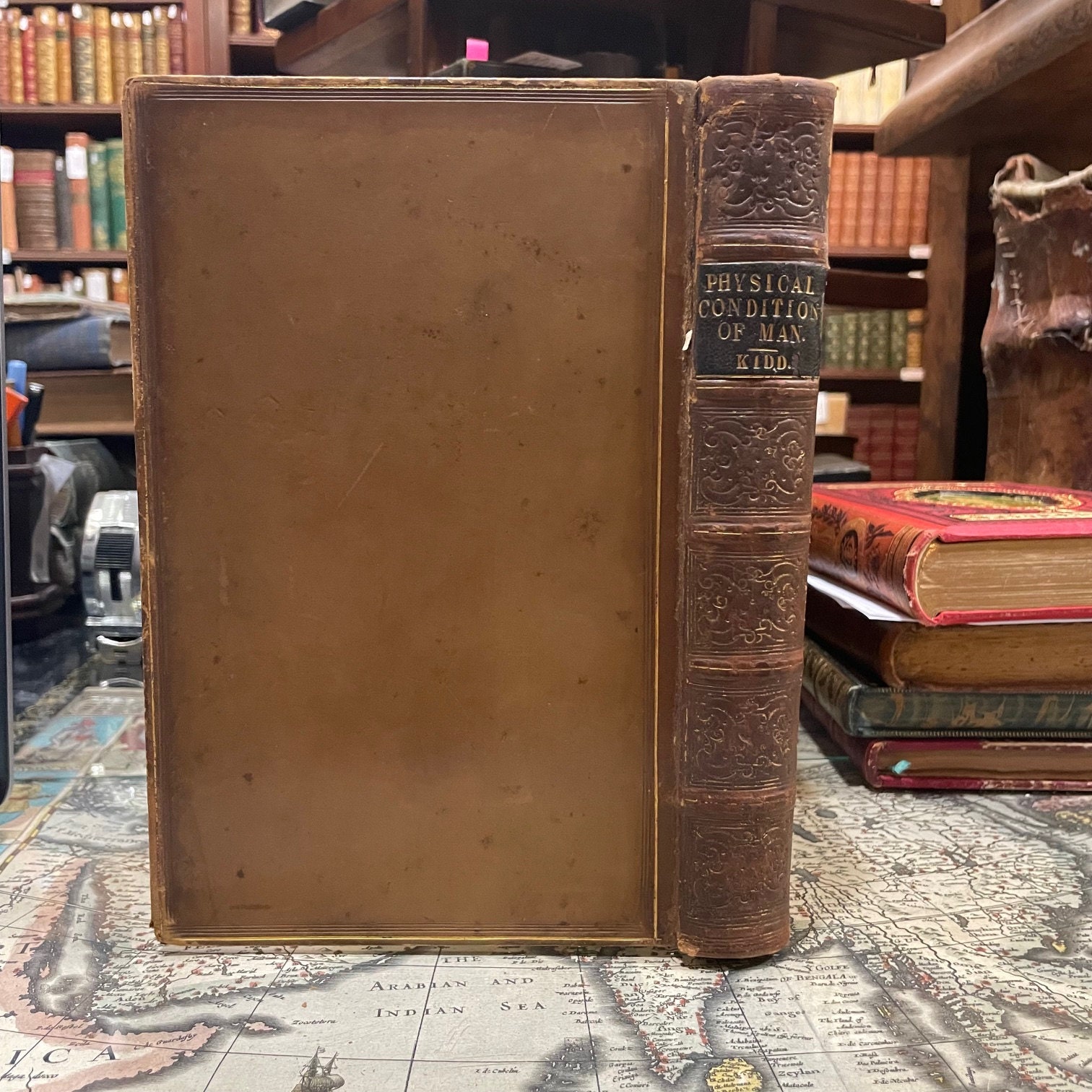 On The Adaptation of External Nature to The Physical Condition of Man Principally With Reference to the Supply of His Wants and The Exercise of His Intellectual Faculties, + 18 pgs Ms. in Latin bound to front of text. — photograph 3.