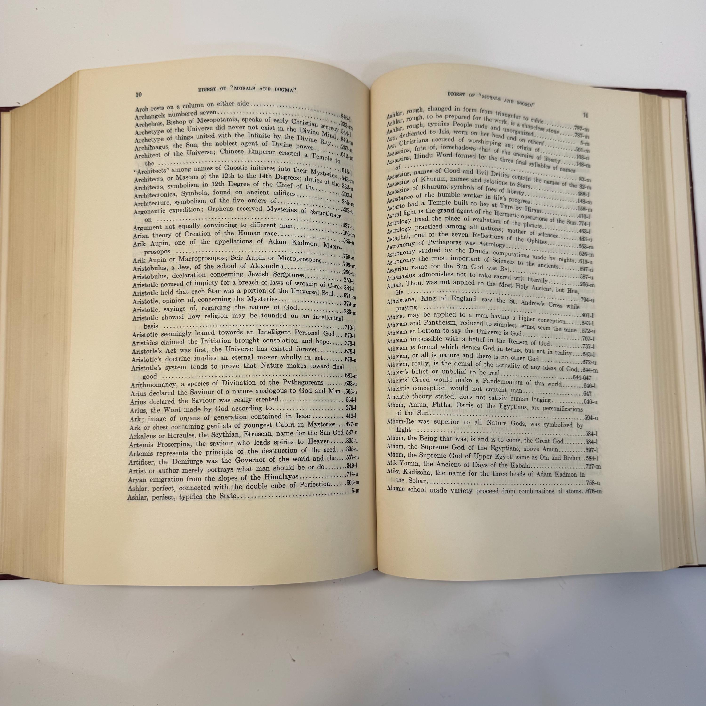 Morals and Dogma of Freemasonry & Digest-Index by Albert Pike and T.W. Hugo, 1924 — photograph 10.