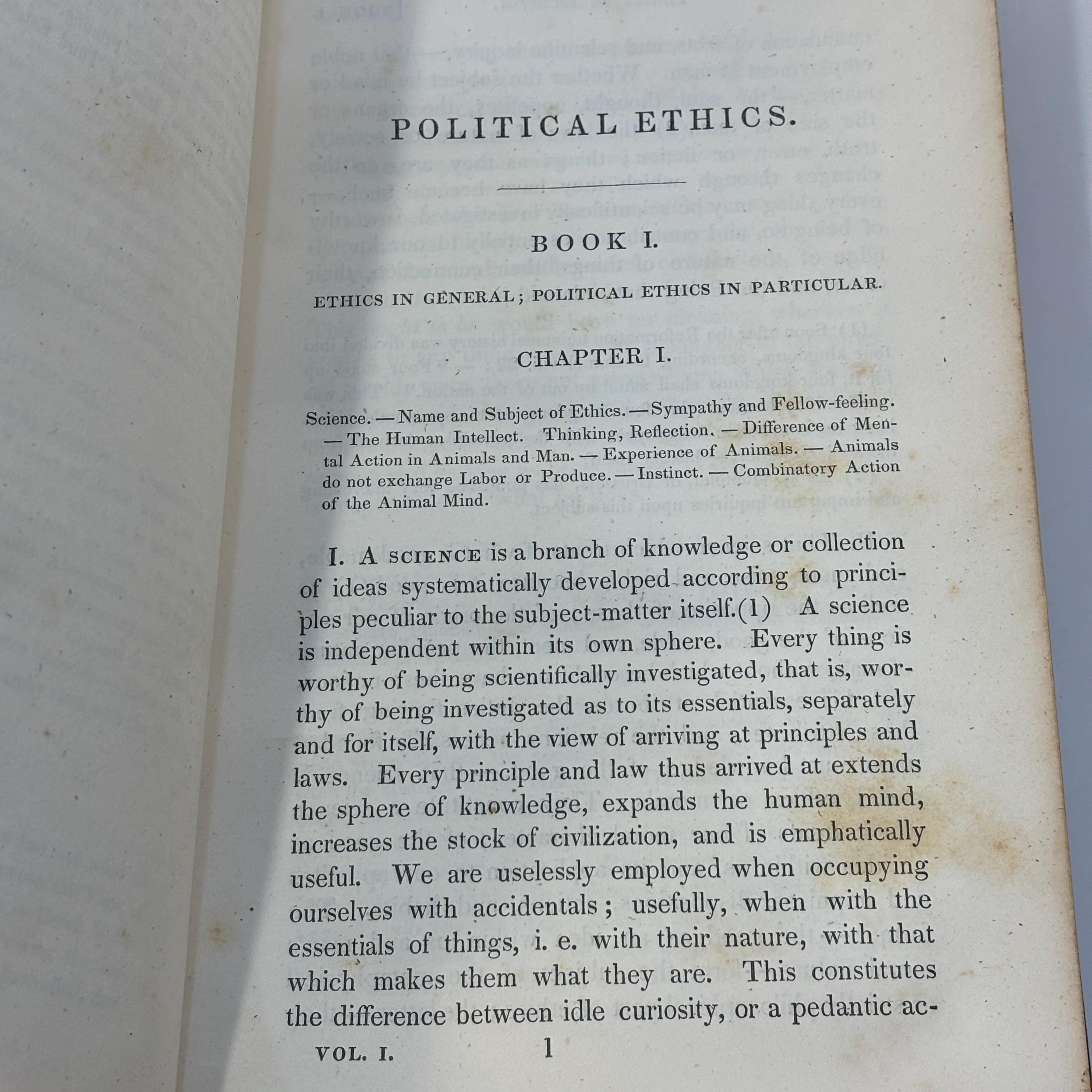 Manual of Political Ethics, designed Chiefly For The Use of Colleges and Students at Law. Part I. Book I. Ethics, General and Political. Book II. The State. Second Printing. — photograph 6.