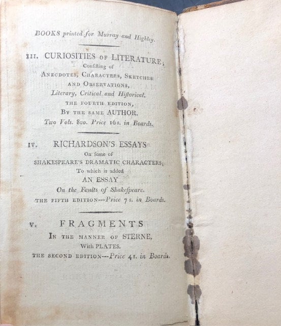 Literary Miscellanies: Including a Dissertation on Anecdotes — photograph 10.