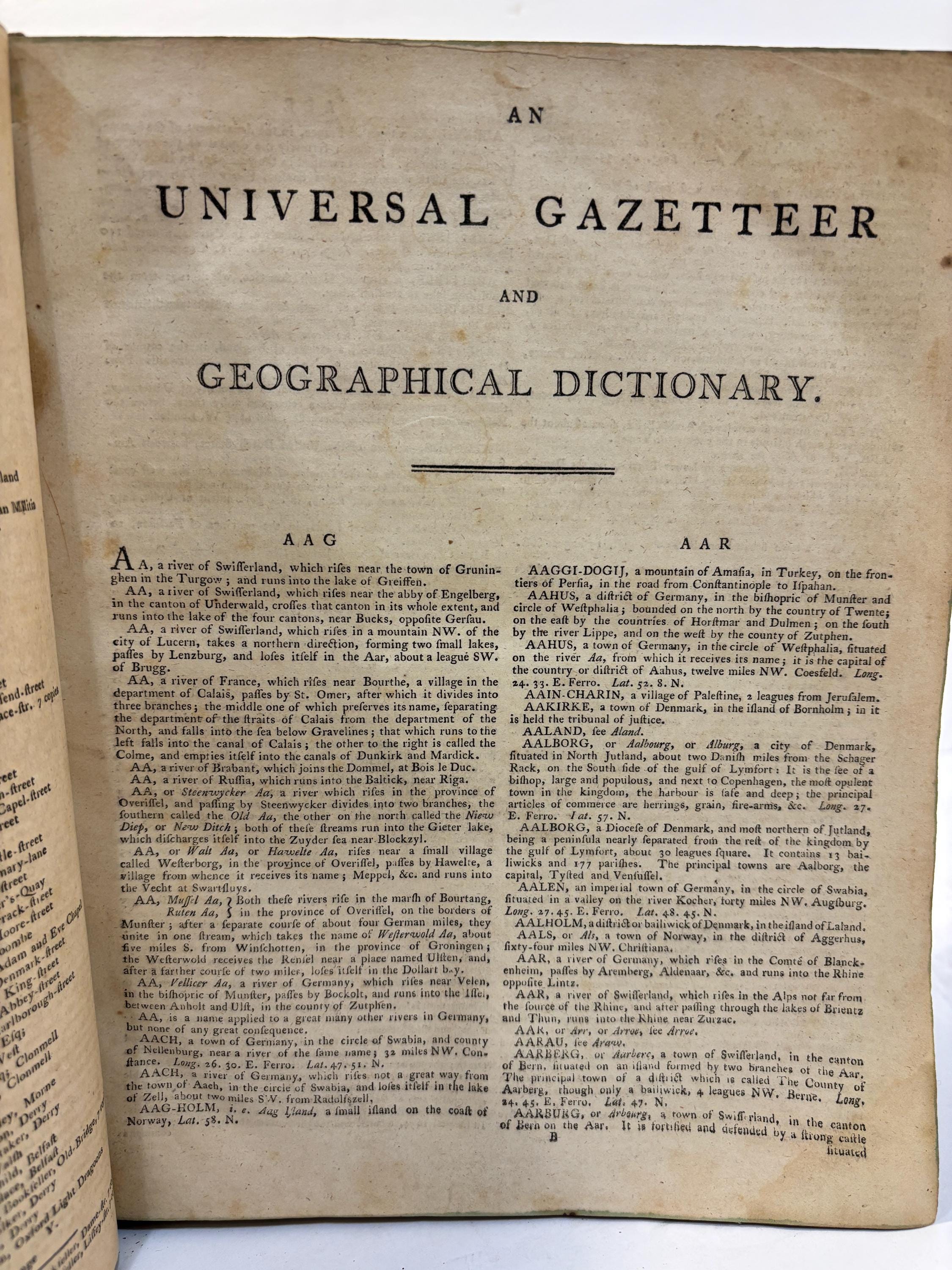 The New Universal Gazetteer; or, Geographical Dictionary: Containing A Description of All the Empires, Kingdoms, States, Provinces, Cities, Towns, Forts, Seas, Harbours, Rivers, Lakes, Mountains, and Capes, in The Known World; With the Government, Customs, Manners, and Religion of The Inhabitants; The Extent, Boundaries, and Natural Productions of Each Country; The Trade, Manufactures, and Curiousities of The Cities and Towns, Collected from the Best Authors; Their Longitude, Latitude, Bearings, and Distances, Ascertained by Actual Measurement, on the Most Authentic Charts. Together With an Atlas, Containing Twenty-Six Whole-Sheet Maps. Atlas to Cruttwells Gazetteer 26 Folding Maps of The World, Complete — photograph 5.