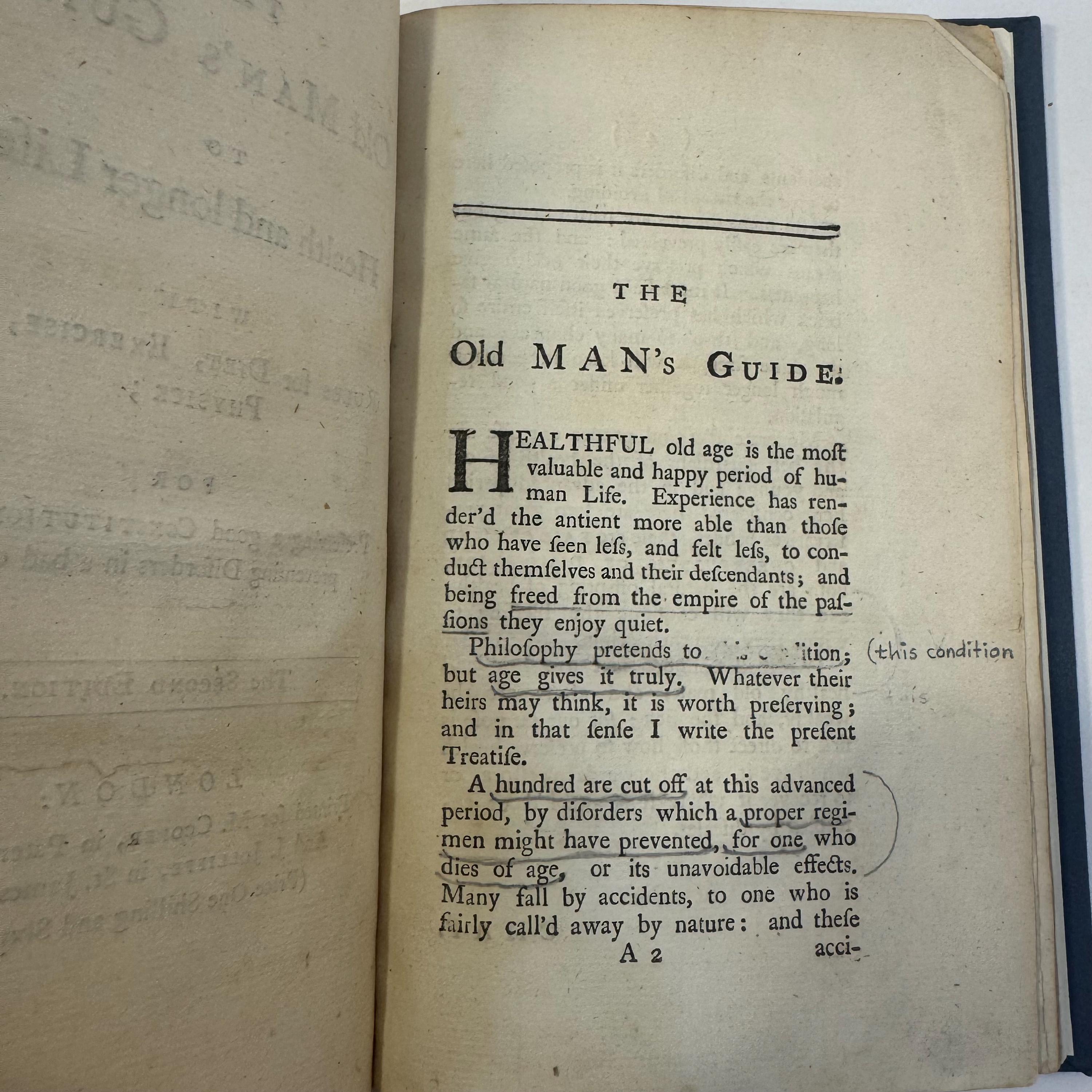 The Old Man's Guide to Health and Longer Life: With Rules for Diet, Exercise, and Physick; For Preserving a Good Constitution, and Preventing Disorders in a Bad One. The Second Edition — photograph 4.