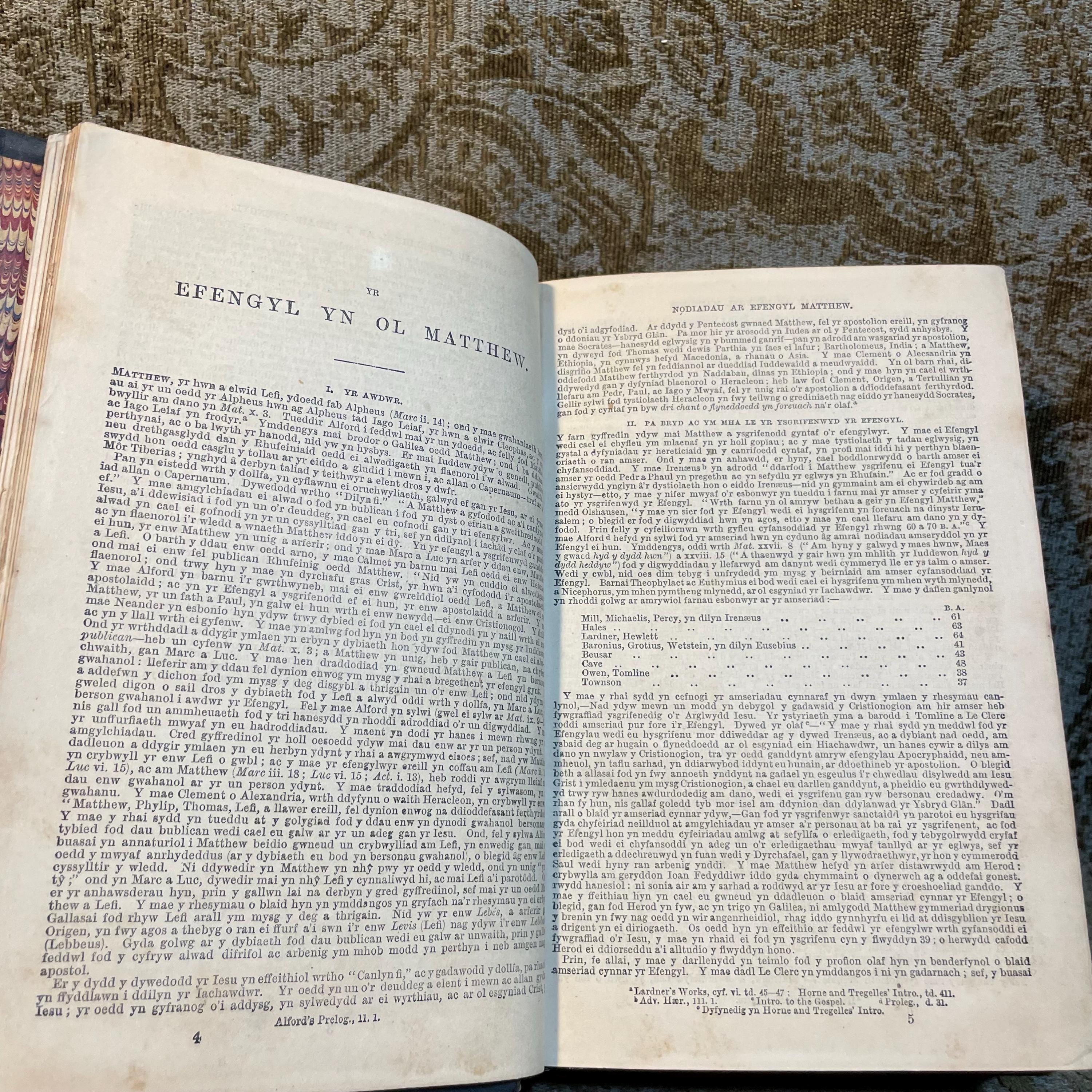 Testament Yr Ysgol Sabbothol. Cynnwysa Y cyfeiriadau cyflawnaf: Nodiadau beirniadol, eglurhaol, a daearyddol: Sylwadau ar eiriau ac arferion, &c. Ynghyd â traethawd yn egluro Amcan, materion, ac ieithwedd pob llyfr. Gan amryw o weinidogion Y Trefnyddion Calfinaidd. Translated: Testament For the Sabbath School. Contains The complete references: Critical, explanatory, and geographical notes: Observations on words and practices, etc. Together with a treatise explaining The purpose, content, and language of every book. By various ministers Of the Calvinistic Methodists. In two volumes. — photograph 10.