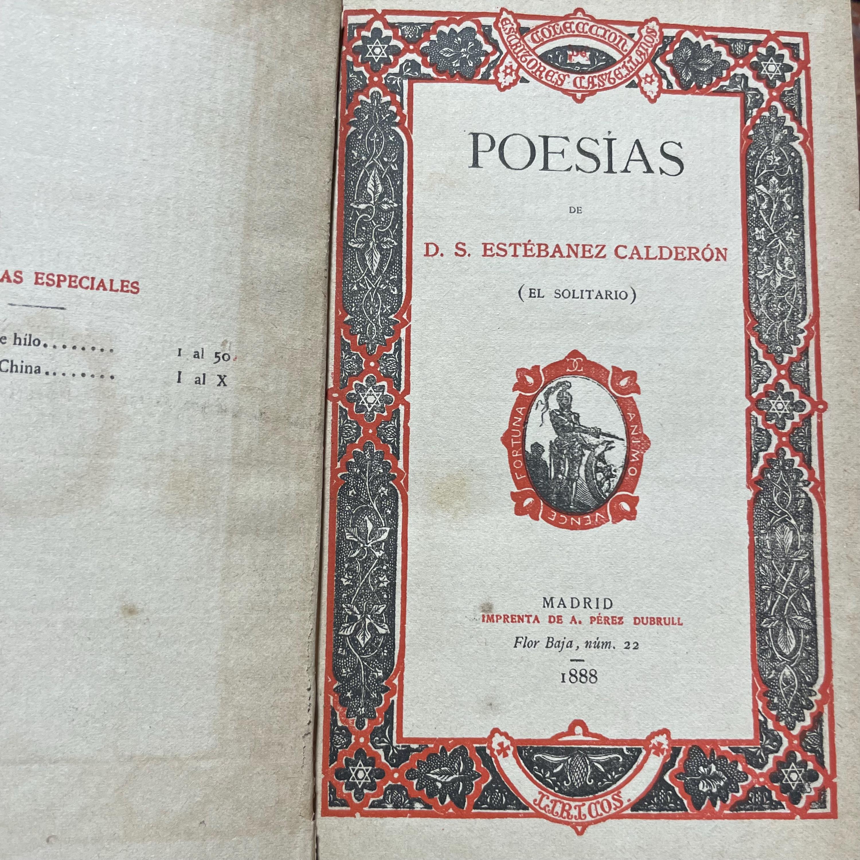 Poesias de D.S. Estebanez Calderon (El Solitario). Coleccion de Escritores Castellanos, Liricos. Translated from Spanish: Poems by D. S. Estébanez Calderón (The Solitary). Collection of Castilian, Lyric Writers" — photograph 5.