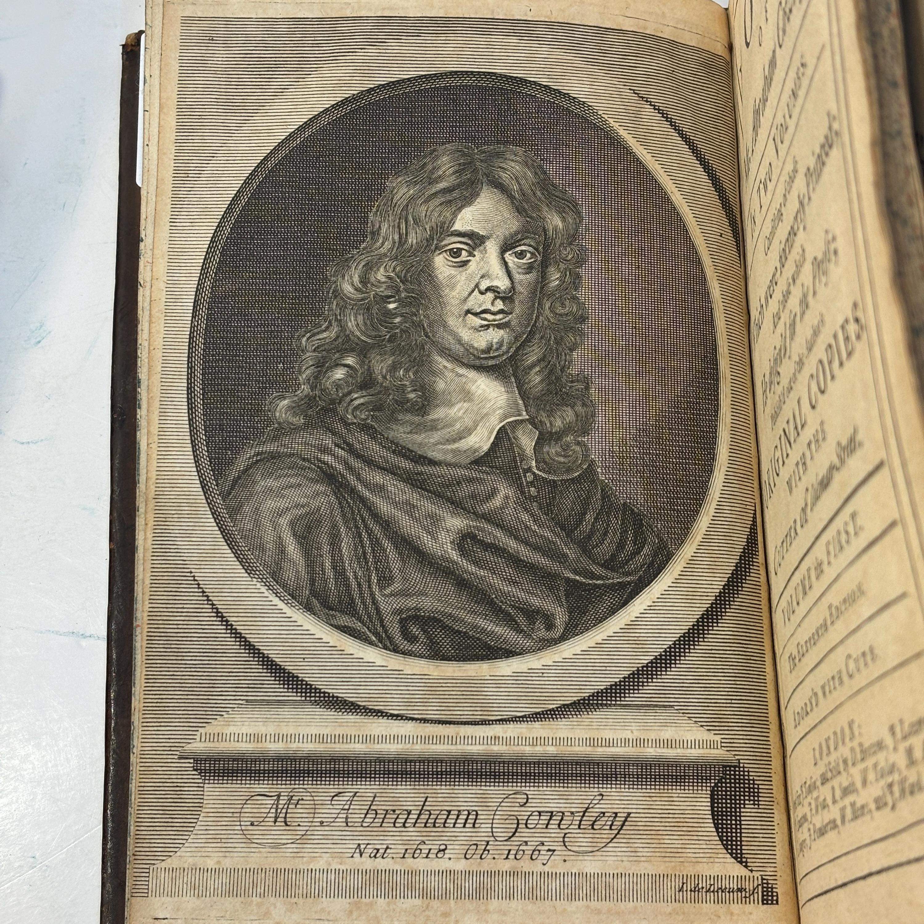 The Works of Mr. Abraham Cowley: In Two Volumes. Consisting of Those Which were Formerly Printed; and Those which He Designed for the Press; Published Out of the Author's Original Copies. With the Cutter of Coleman-Street. The Eleventh Edition, Adorned with Cuts. — photograph 5.