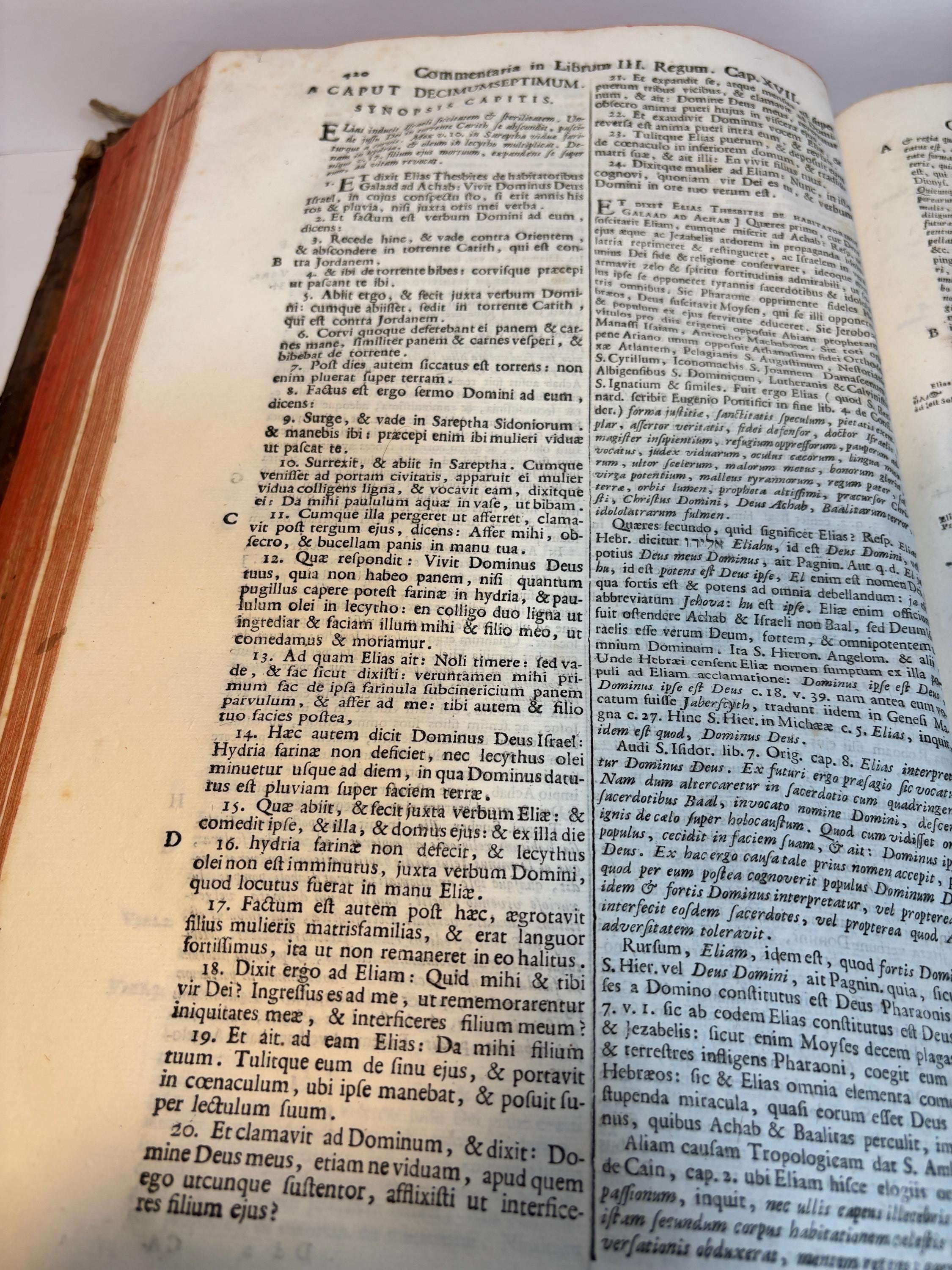 A Lapide E Societate Jesu, Sacrae Scripturae Olim Lovanii, Postea Romae Professoris, Commentaria In Josue, Judicum, Ruth, Quatuor Libros Regum, Et Duos Paralipomenon. Editio Novissima Anterioribus Auctior, Et Correctior, Ac Indicibus Necessariis Illustrata. (Vol. II of 2) Translated: A Lapide Of the Society of Jesus, Former Professor of Sacred Scripture at Louvain, Later at Rome, Commentaries On Joshua, Judges, Ruth, The Four Books of Kings, And The Two Books of Chronicles. Newest Edition, More Complete Than Previous Ones, And More Corrected, With Necessary Indexes Included. — photograph 8.