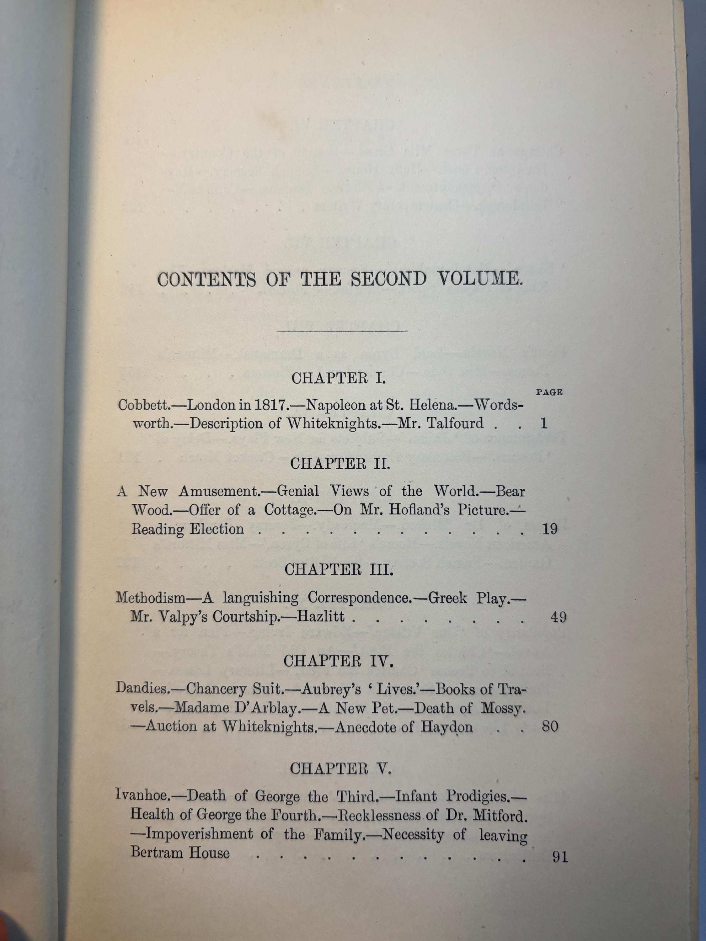 The Life of Mary Russell Mitford, Related in a Selection from Her Letters to Her Friends. 2 Vols.(I, II of III only) — photograph 10.