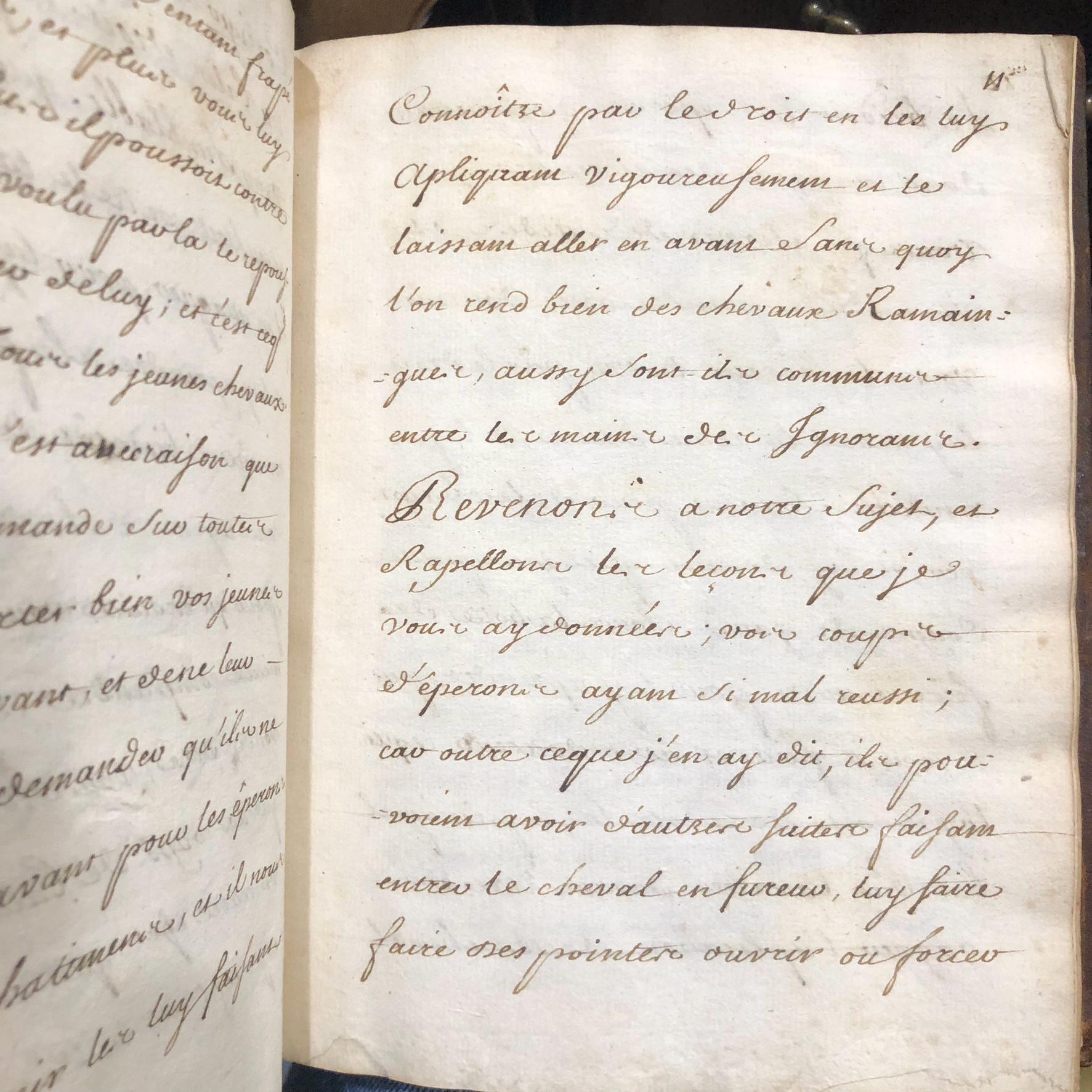 French manuscript on Equestrian Education, c.18 century, 193 pp. — photograph 7.