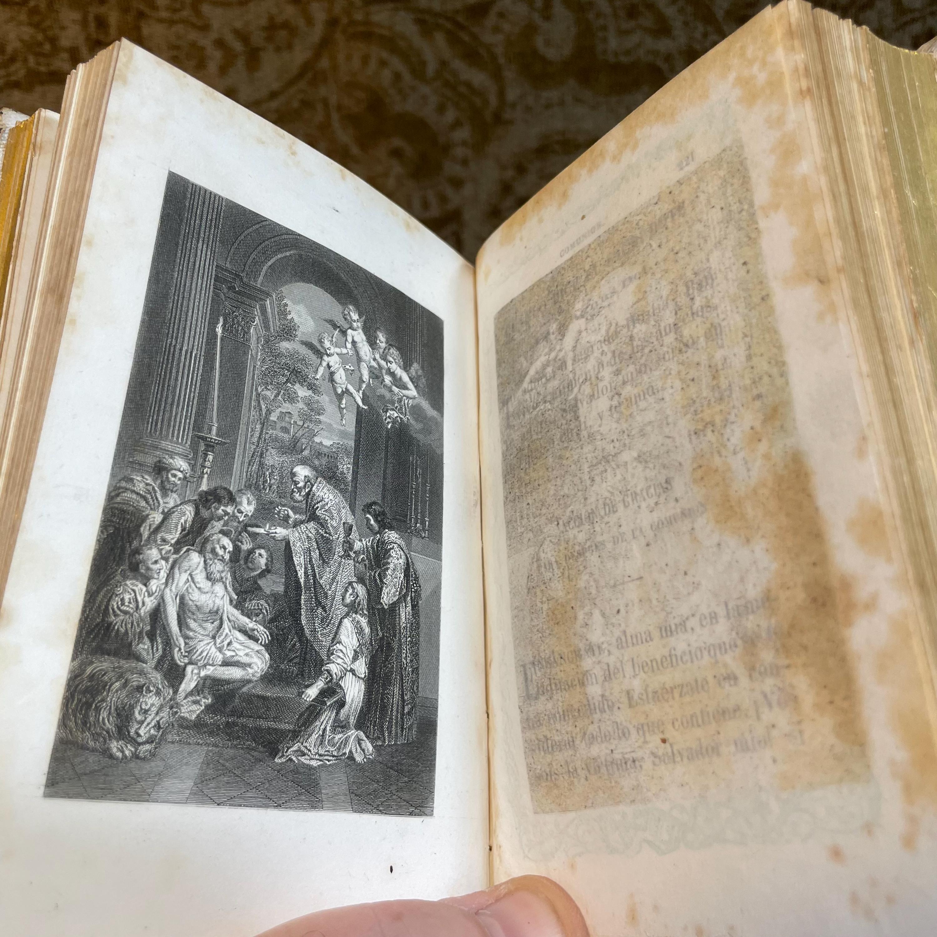 Novísimo Diamante Del Cristiano. Devocionario Completo Nuevamente Revisado Que Contiene Las Horas Divinas, El Ejercicio Cotidiano, Máximas De Santa Teresa, Semana De Oración, Ordinario De La Misa Y Ejercicios Para Antes Y Después De La Confesión Y Comunión, La Semana Santa, Y Otras Oraciones De Mucha Utilidad Para Los Fieles. Translated: Newest Diamond Of The Christian. Complete Prayer Book Newly Revised Containing The Divine Hours, The Daily Exercise, Maxims Of Saint Teresa, Prayer Week, The Order Of The Mass, And Exercises For Before And After Confession And Communion, Holy Week, And Other Prayers Of Great Usefulness For The Faithful. — photograph 9.