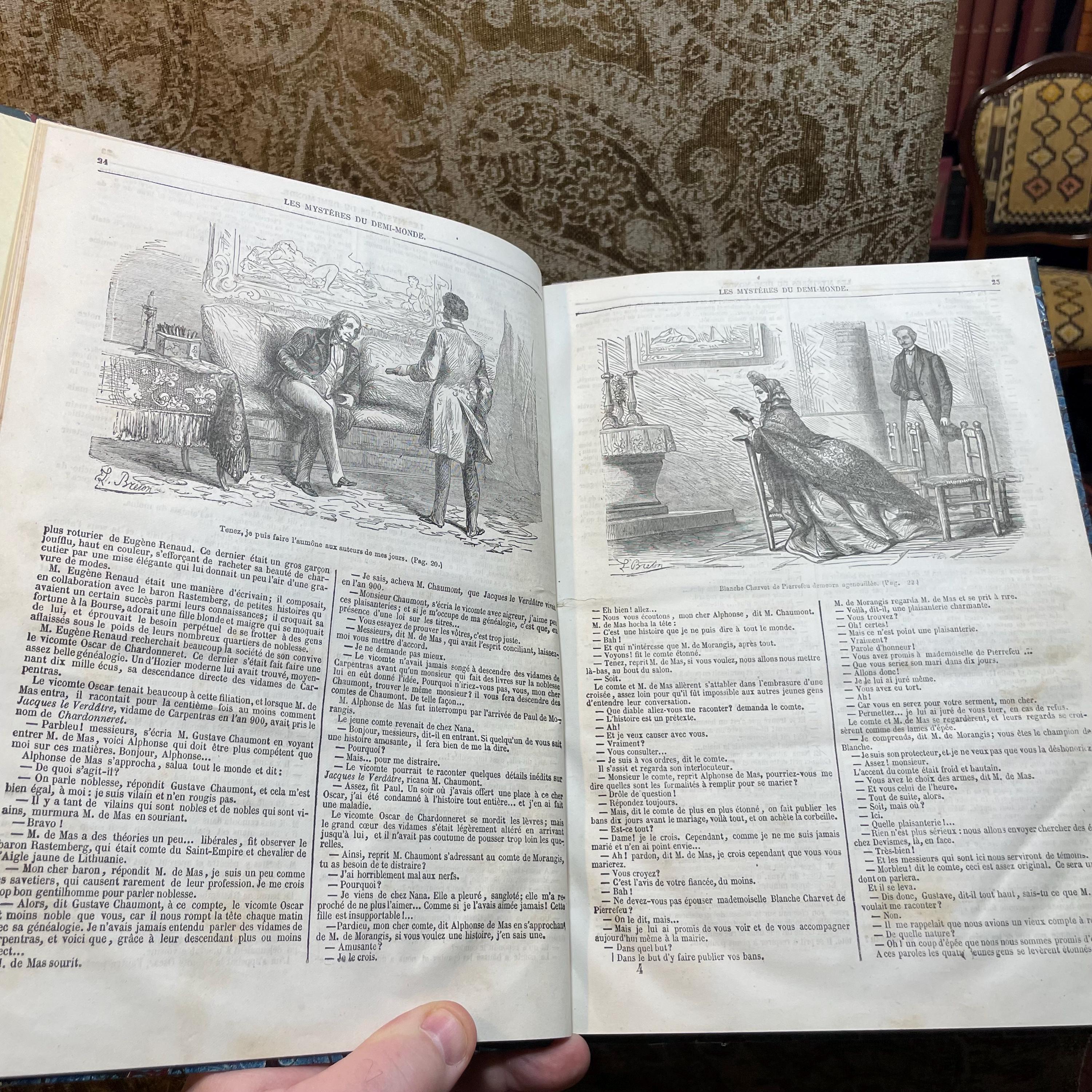 LES MYSTERES DU DEMI MONDE: L AGENCE MATRIMONIALE. & LES HOMMES DE CHEVAL. … 155 pages. ((THE MYSTERIES OF THE HALF WORLD: THE MATRIMONIAL AGENCY. & THE HORSE MEN. … 155 pages.)) — photograph 3.