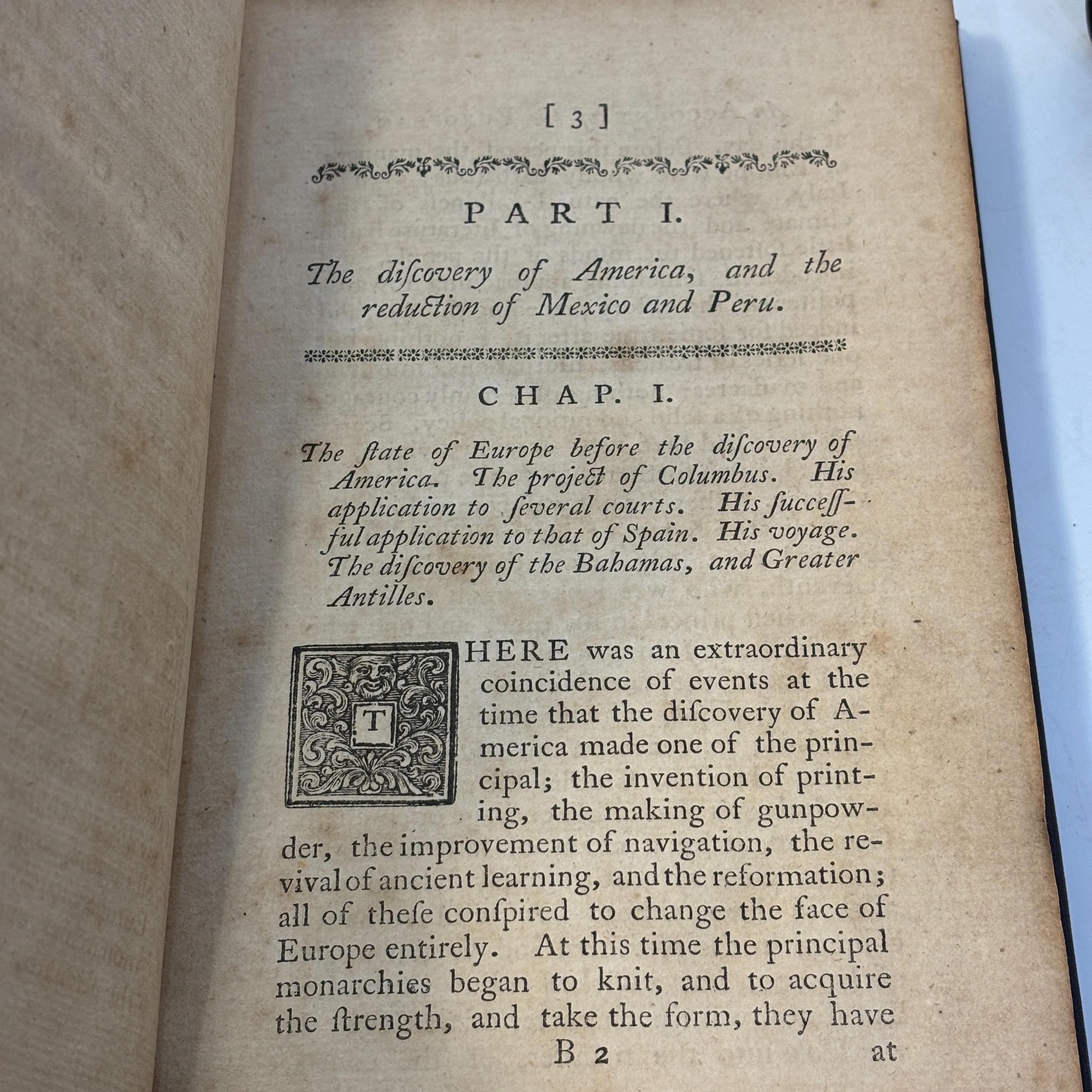 An Account of The European Settlements in America. In Six Parts. I. A Short History of the Discovery of that Part of The World. II. The manners and customs of The Original Inhabitants. III. Of the Spanish Settlements. IV. Of The Portugese. V. Of The French, Dutch, and Danish. VI. Of The English. Each part contains an accurate Description of The Settlements in it, their Extent, Climate, Productions, Trade, Genius and Disposition of Their Inhabitants: The interests of Several Powers of Europe with Respect to Those Settlements; and their Political and Commercial Views with Regard to Each Other. In Two Volumes. The Fourth Edition, with Improvements. — photograph 5.