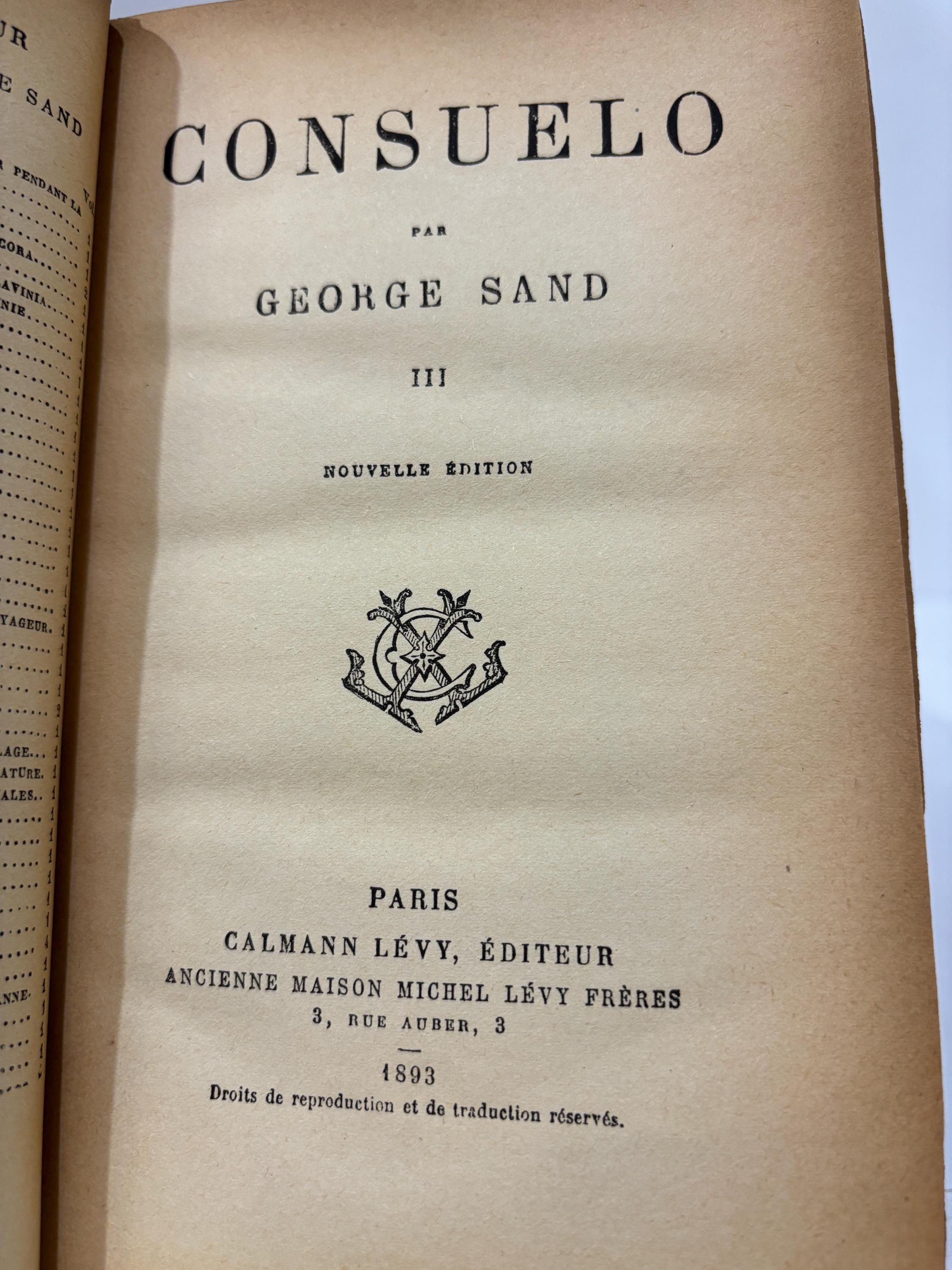 Consuelo, Nouvelle Edition French Language (3 volumes) — photograph 6.