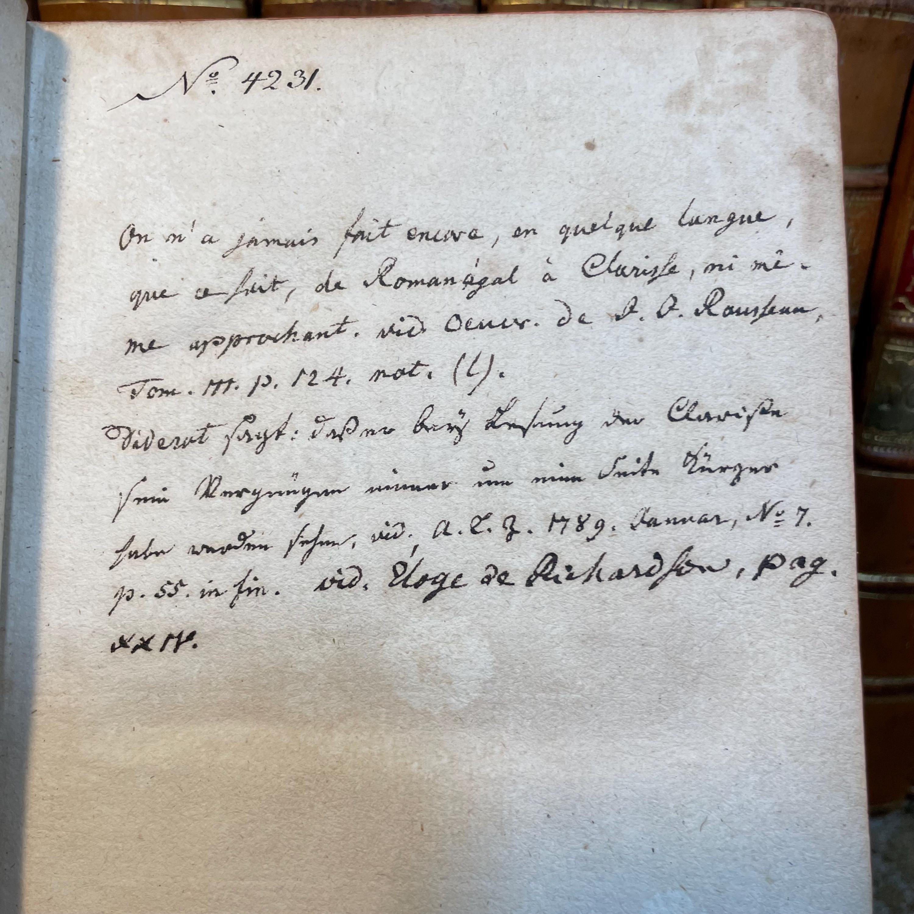Clarisse Harlowe. Traduction nouvelle Et seule complète ; Par M. Le Tourneur. Faite sur l’édition originale revue par Richardson ; Ornée de figures du célèbre Chodowiecki, de Berlin. Dédiée & présentée A monsieur, frère du roi. Translated: Clarissa Harlowe. New translation And the only complete one; By M. Le Tourneur. Made from the original edition revised by Richardson; Adorned with illustrations by the famous Chodowiecki of Berlin. Dedicated & presented To the King’s brother. — photograph 5.