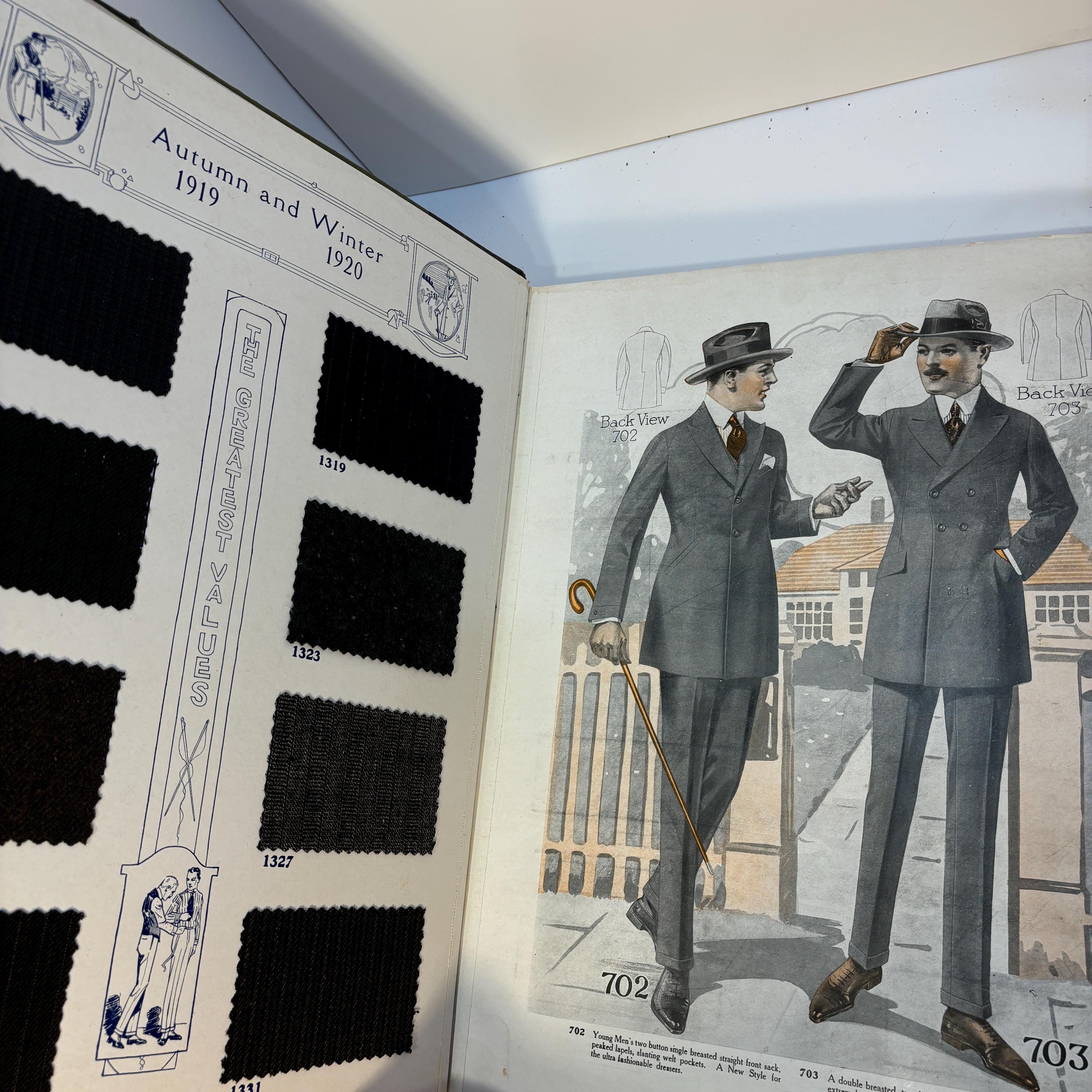 Novelties in Fine Woolens, Huntington Clothes will Fit and Please You. Fall and Winter 1919-1920. Huntington Tailoring Co. High Art Custom Tailoring, Chicago — photograph 3.