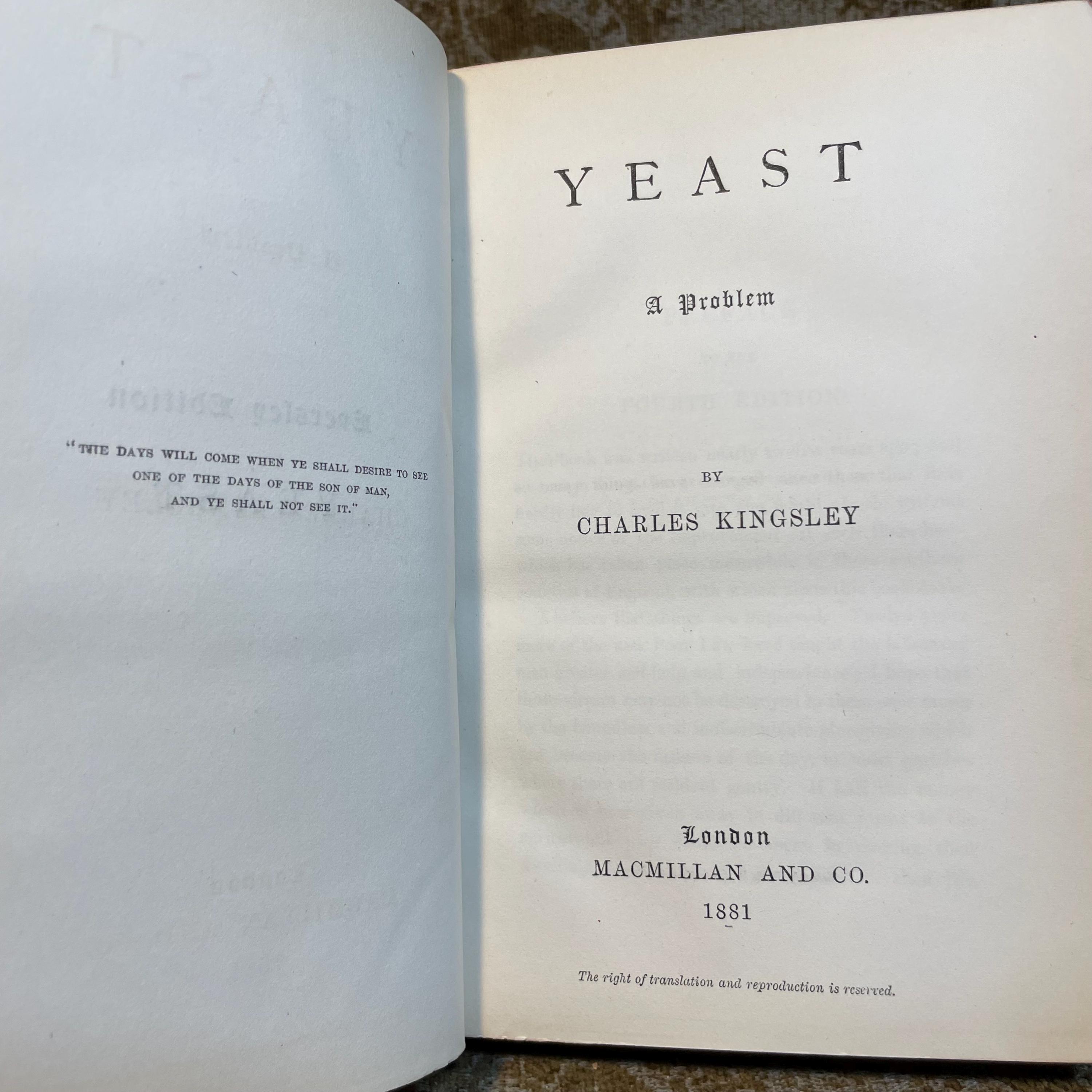 Yeast, A Problem. Eversley Edition — photograph 7.