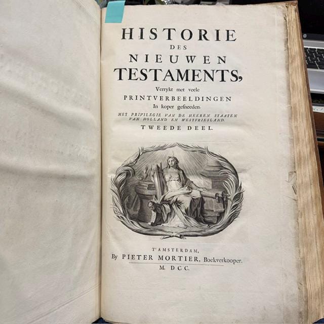 Historie Des Ouden En Nieuwen Testaments, Verrykt Met Meer Dan Vierhonderd Printverbeeldingen In Koper Gesneden. Met Privilegie Van De Heeren Staaten Van Holland En Westfriesland. Translated: History Of The Old And New Testaments, Enriched With More Than Four Hundred Printed Illustrations Engraved In Copper. With Privilege Of The Lords States Of Holland And West Friesland. — photograph 10.