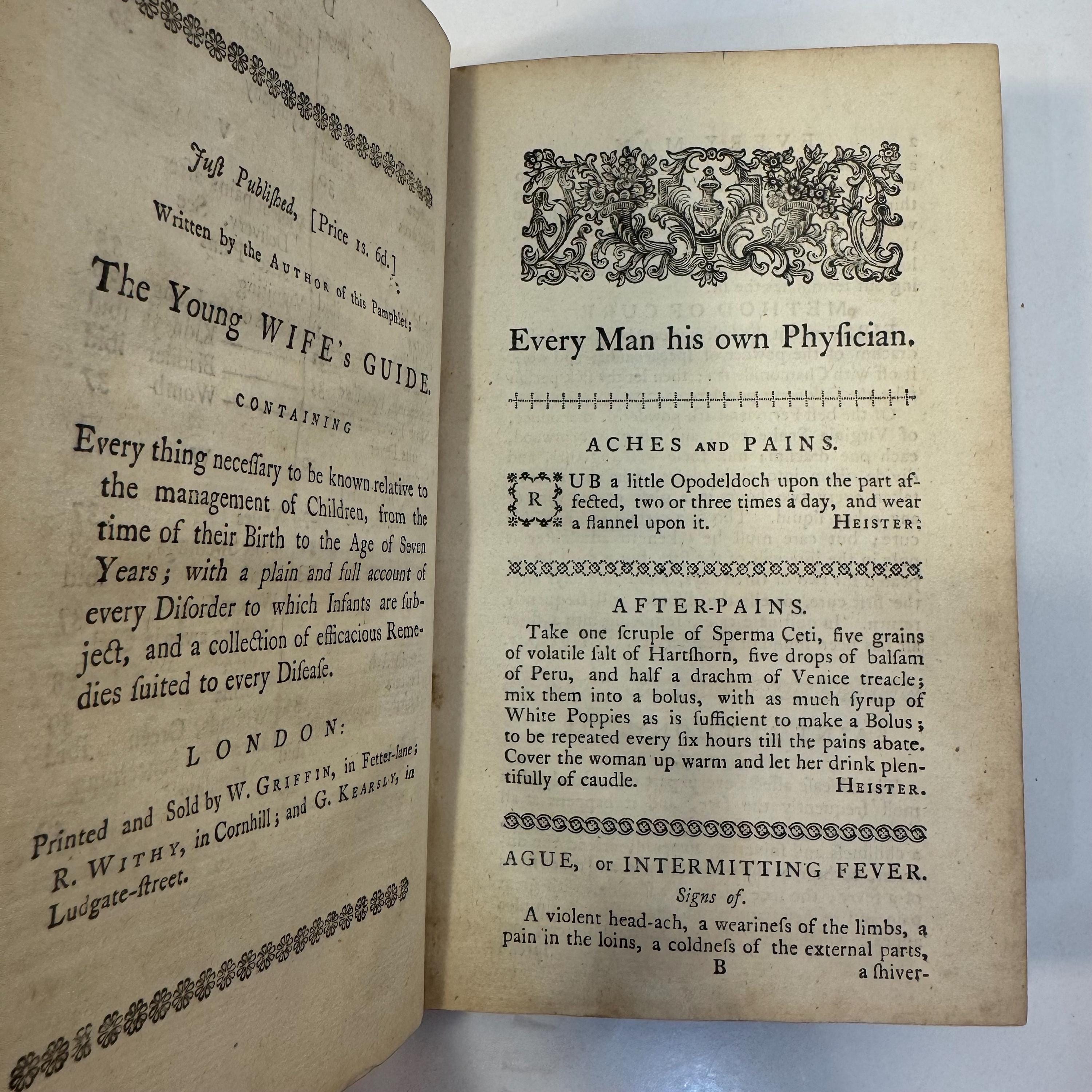 Every Man His Own Physician. Being, a Complet eCollction of Efficaious and Approved Remedies, For Every Disease incident to the Human Body. With Plain Instructions for Their Common Use. Necessary to be Had in All Families, Particularly Thops Residing in the Country. The Fourth Edition, Improved. — photograph 5.