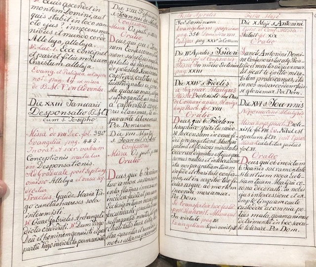 Missale Novum Monasticum Pauli V. Pont. Maximi Auctoritate Recognitum. Pro Omnibus Sub Regula S.P. Benedicti Militantibus, In Quo Missae Propriae de Santis, ac Festis Novissimis, Summis Pontificibus ab An. 1640, .& ad 1679. Tum de Praecepto, tum ad libitum celebrari concessae, omnes suis locis, pro celebrantium commoditate, ad longum extensae, & appositae sunt. Translated from Latin: The New Monastic Missal of Paul V. Pontus Recognized by the greatest authority. For All Under Rule S.P. Blessed Militants, In Which Masses Proper of the Saints, and of the Most Recent Feasts, of the Supreme Pontiffs by An. 1640, .& to 1679. Both of the Precept, and of those permitted to be celebrated at will, all in their places, for the convenience of the celebrants, were extended to a length, and were placed — photograph 9.
